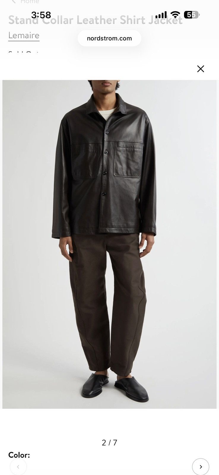 Lemaire Stand Collar Overshirt Zinc Size 44 22AW | Grailed