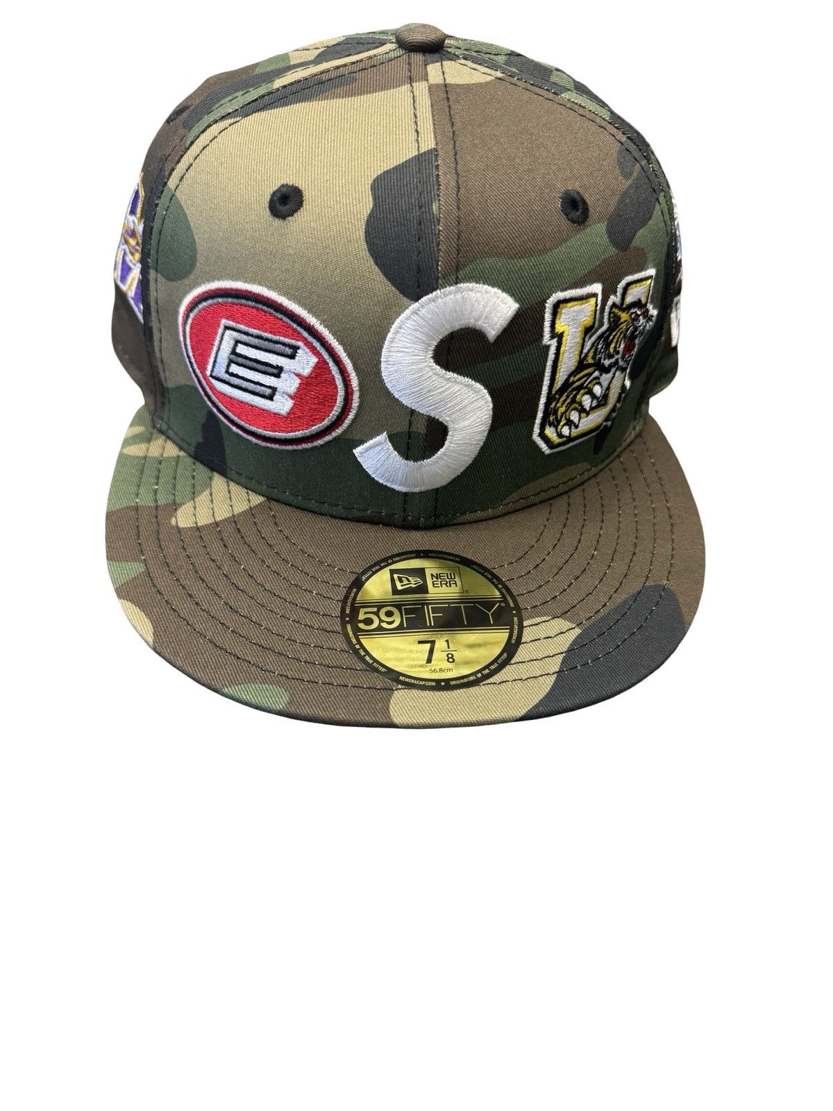 Supreme 59FIFTY Sキャップ ブラウン刺繍 7 1/4 Supreme x New Era 59FIFTY S Logo Mascots Hat - Size 7 1/2 - Black