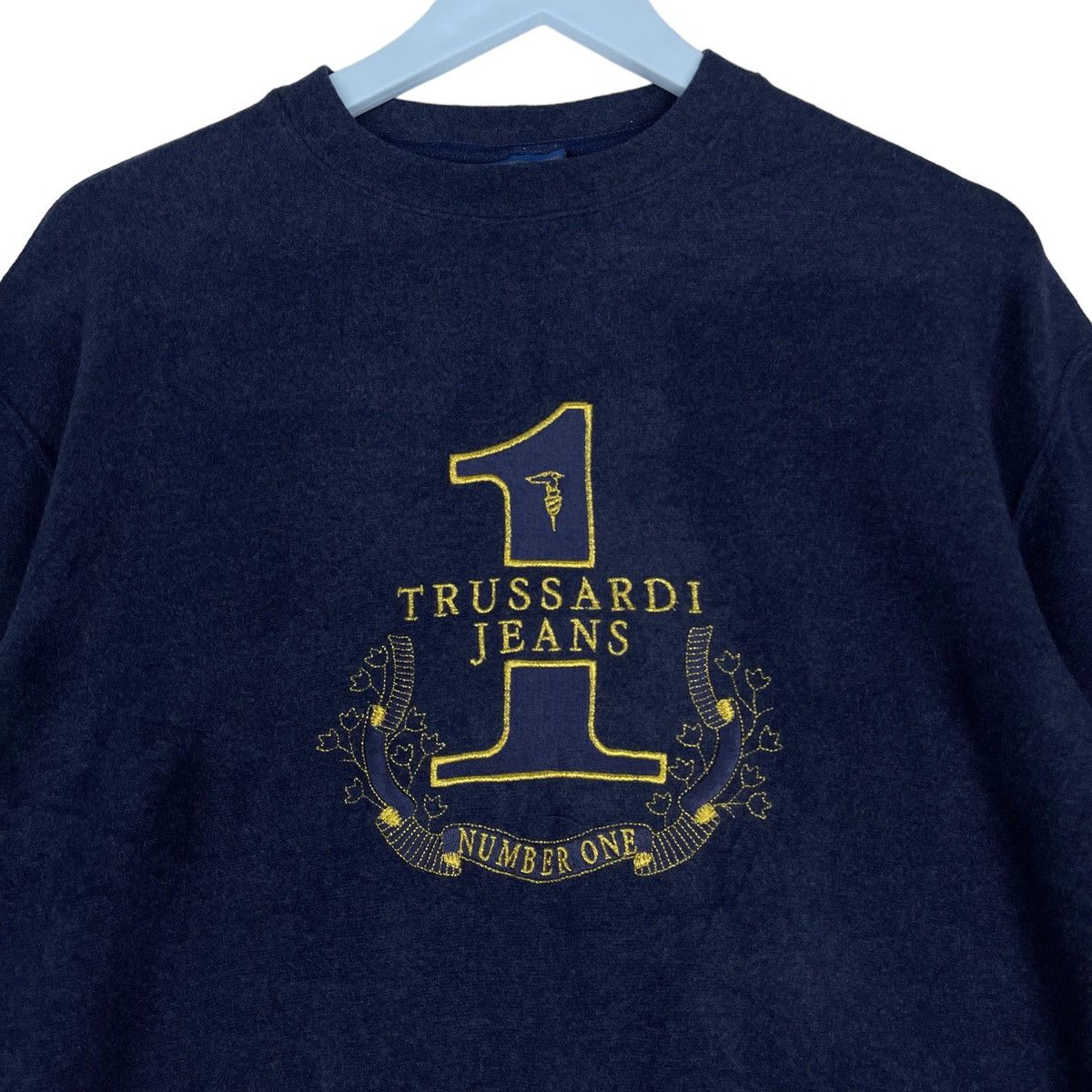 Trussardi × Vintage Vintage Trussardi Jeans Full Print Crewneck Sweatshirt Size US L / EU 52-54 / 3 - 4 Thumbnail