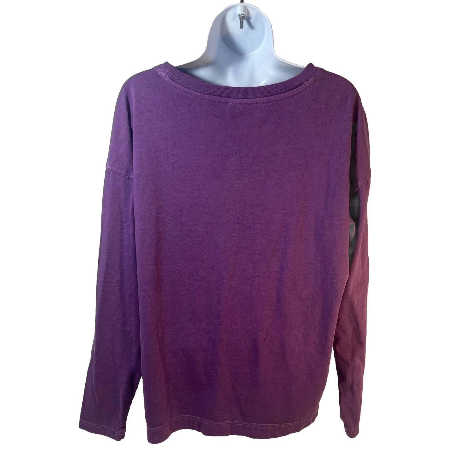 Old Navy VINTAGE? No. Old Navy Long Sleeve Shirt Women L Purple Knit Pullover Wide Neck Side Slits 704755-05 Size L / US 10 / IT 46 - 2 Thumbnail