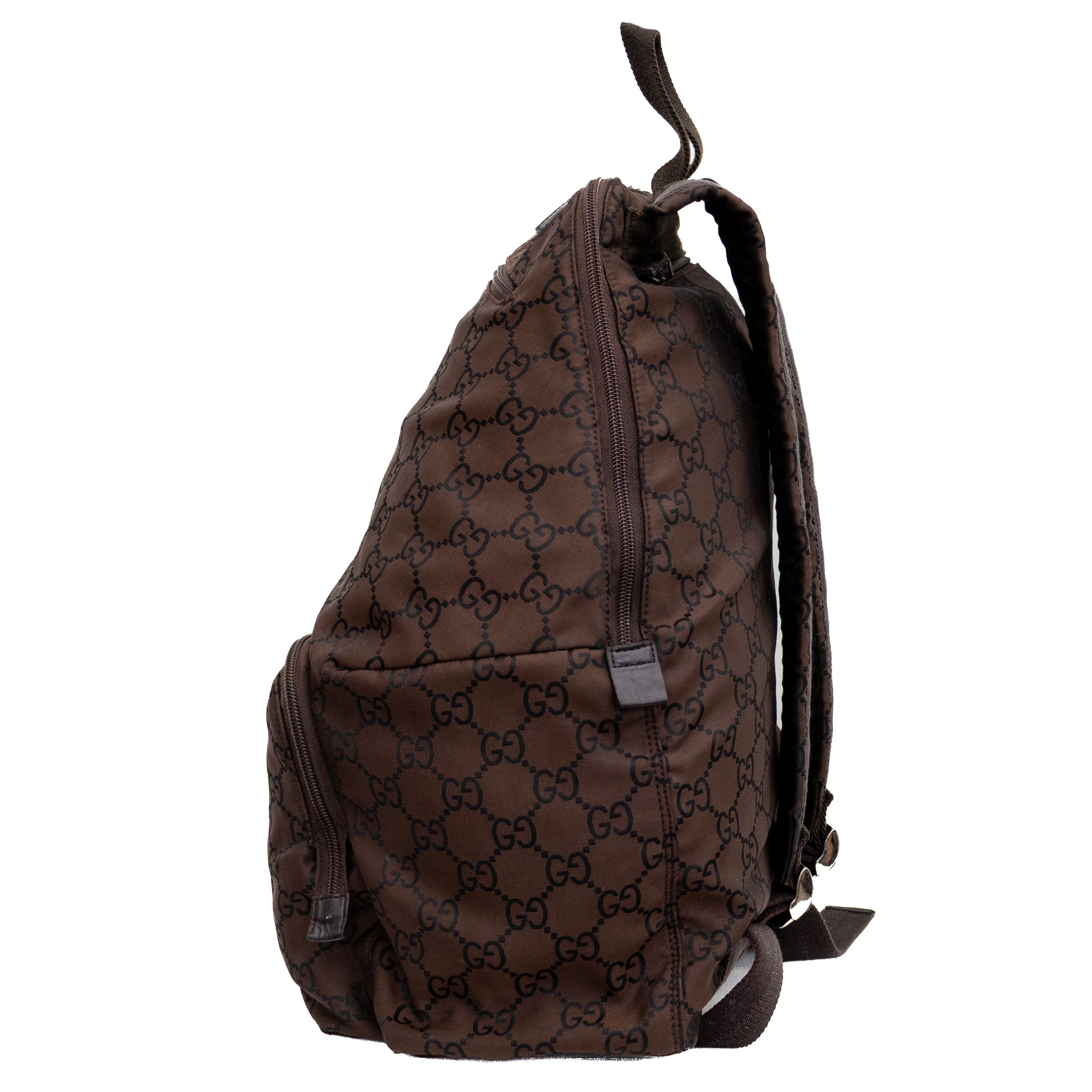 Gucci Authentic Gucci GG Monogram Brown Nylon Backpack Size ONE SIZE - 3 Thumbnail