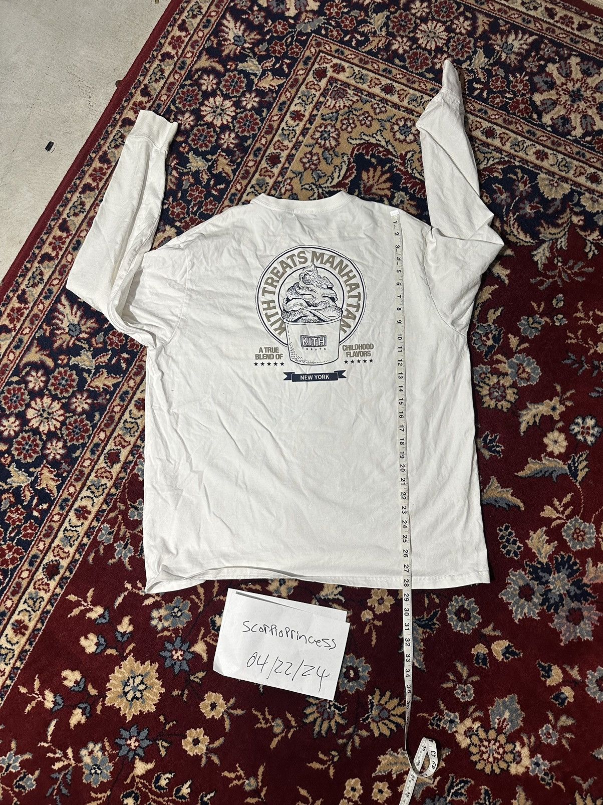 image of Kith Treats Nyc Long Sleeve in White, Men's (Size XL)