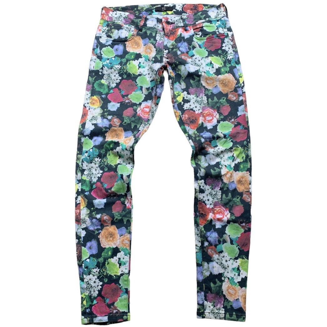 image of Y’S For Yohji Yamamoto Slim Pants in Flower Print, Women's (Size 29)