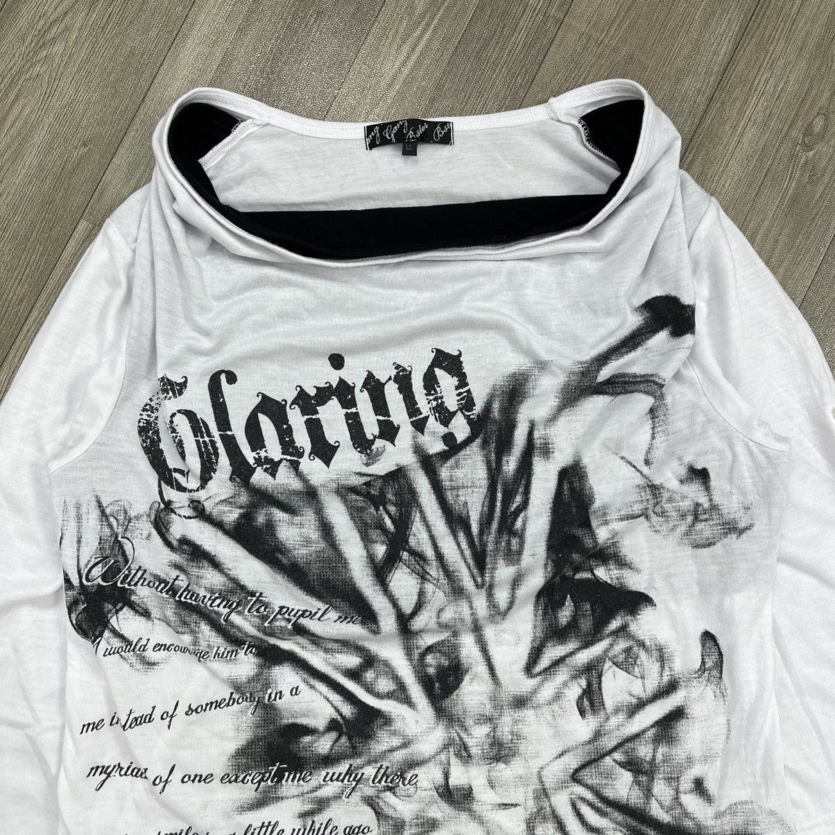 If Six Was Nine × Japanese Brand × Le Grande Bleu (L.G.B.) Y2K GangBster Poem Gothic Punk Style LongSleeve Ifsixwasnine Size US L / EU 52-54 / 3 - 5 Thumbnail