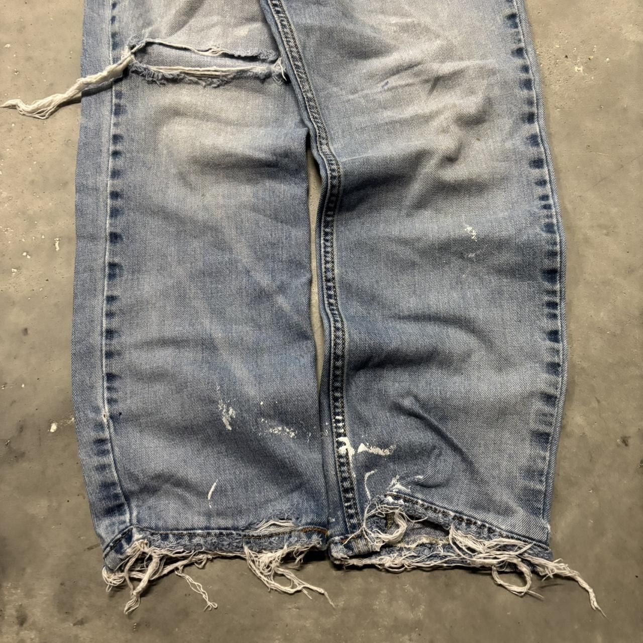 Japanese Brand × Vintage Crazy Vintage Y2K/2000s Grunge Faded Wash Distressed Denim Jeans! Size US 31 - 5 Thumbnail