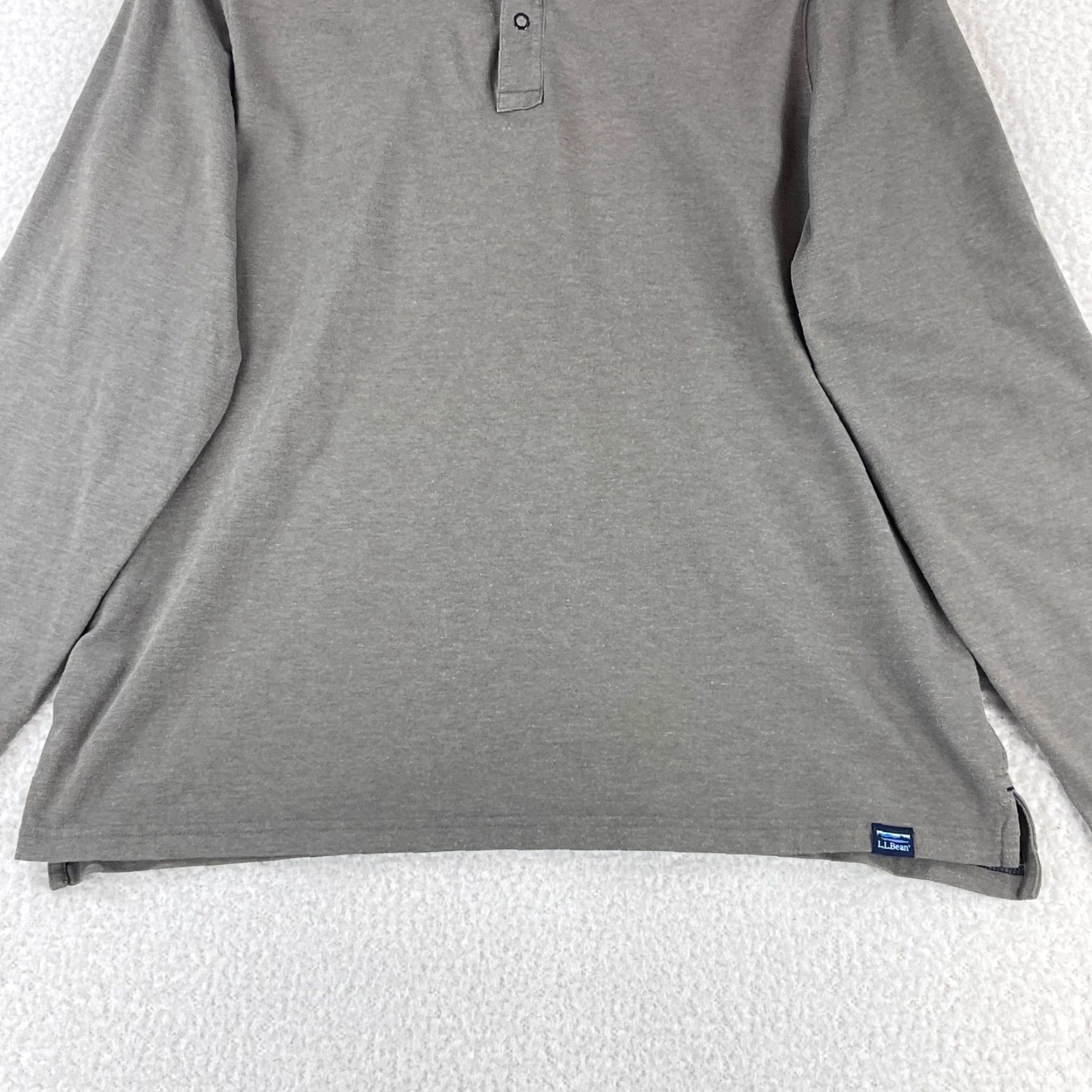 Vintage L.L. Bean Shirt Mens XL Gray Slightly Fitted 1/4 Snap Button Long Sleeve Shirt Size US XL / EU 56 / 4 - 5 Thumbnail