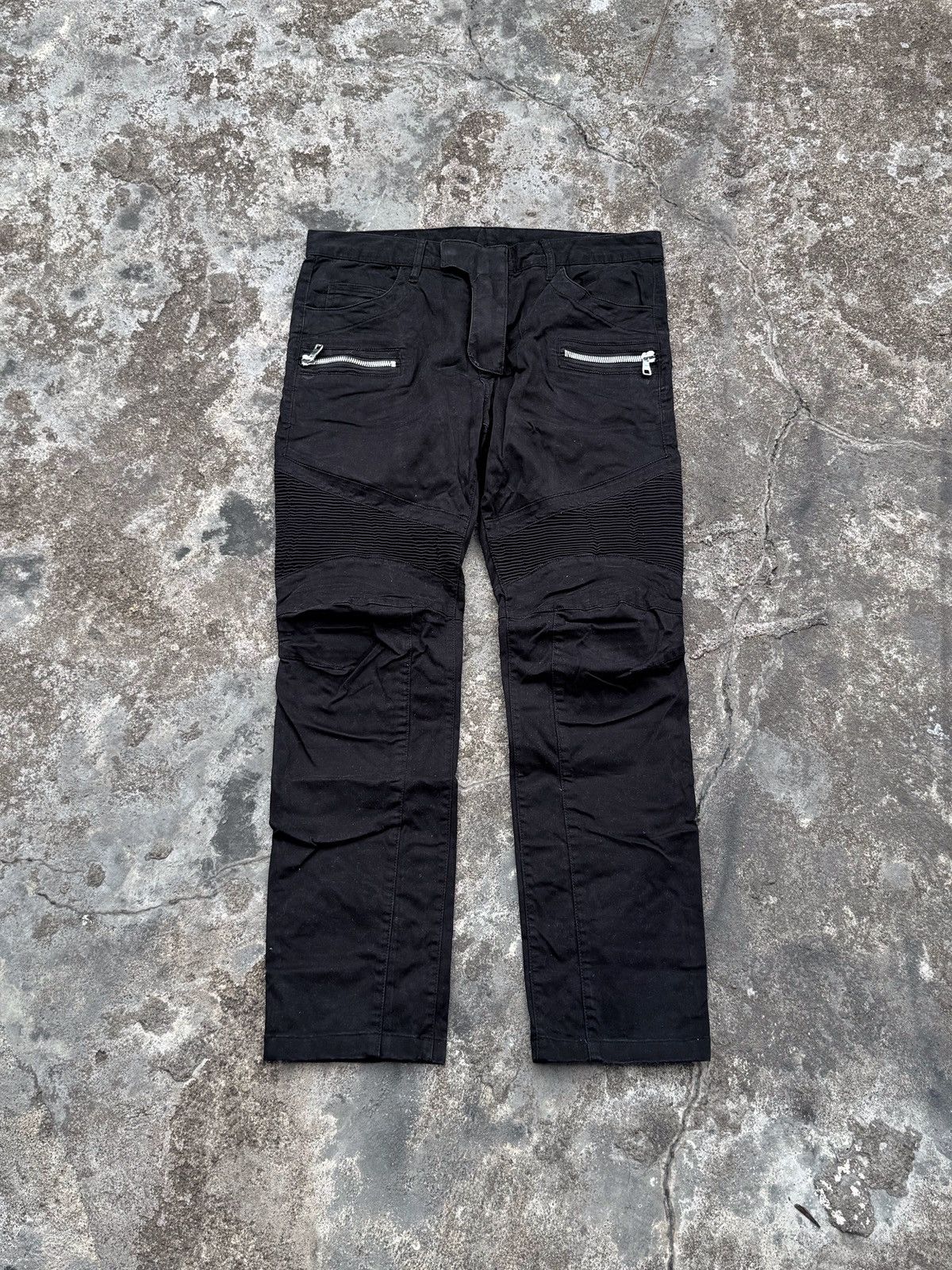 Balmain Olivier Rousteing Black Biker Pants Size US 36 / EU 52 - 1 Thumbnail