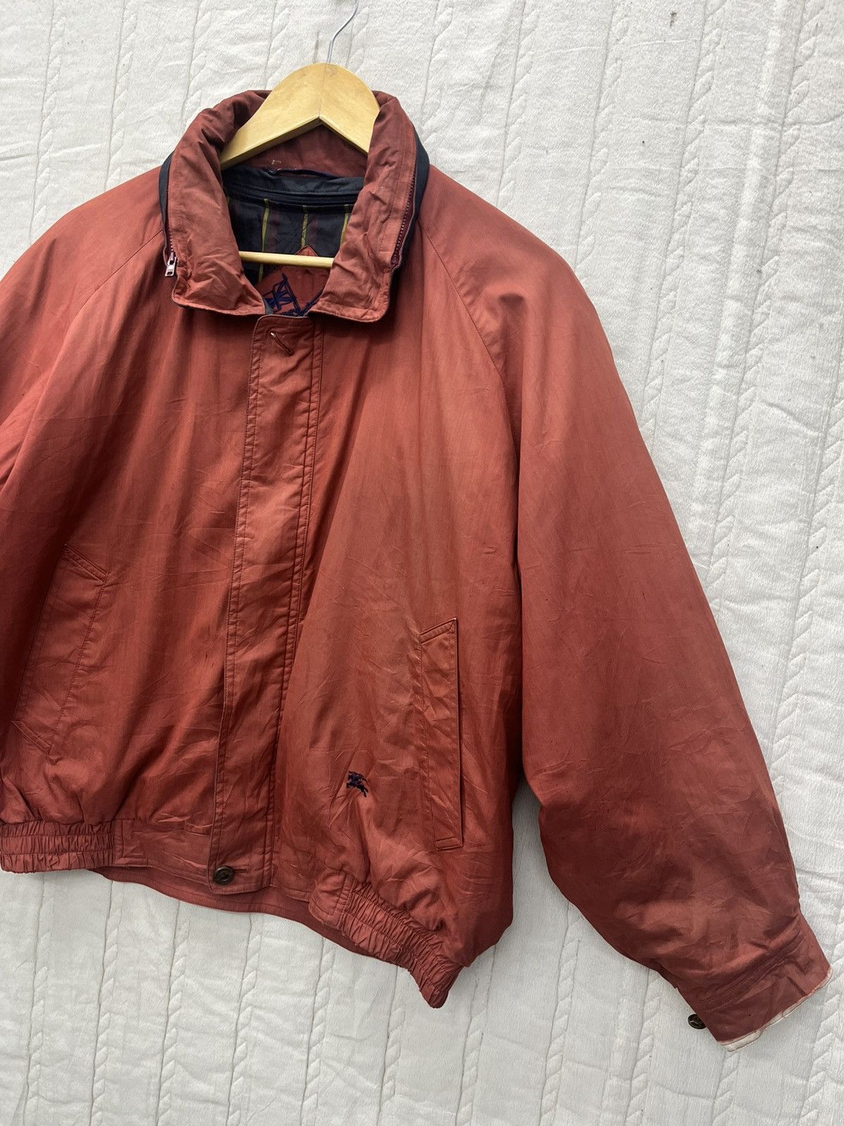 Burberry × Vintage VTG BURBERRY BOMBER JACKET HIDDEN HOODIE Size US M / EU 48-50 / 2 - 3 Thumbnail