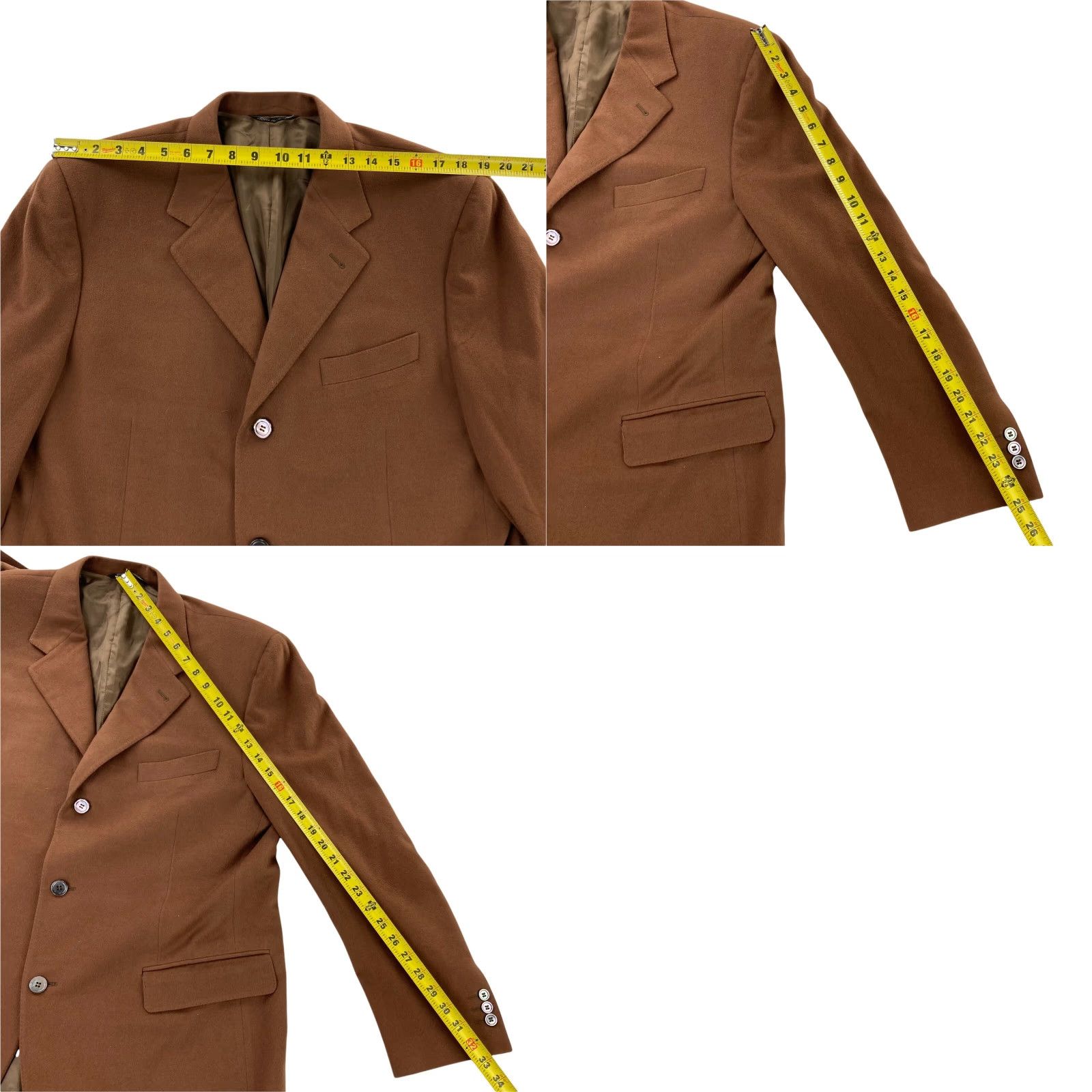 Canali Canali Mens Blazer Jacket 3-Button Wool Flannel Saddle Brown 42R US 52 IT Regular Size 42R - 8 Thumbnail