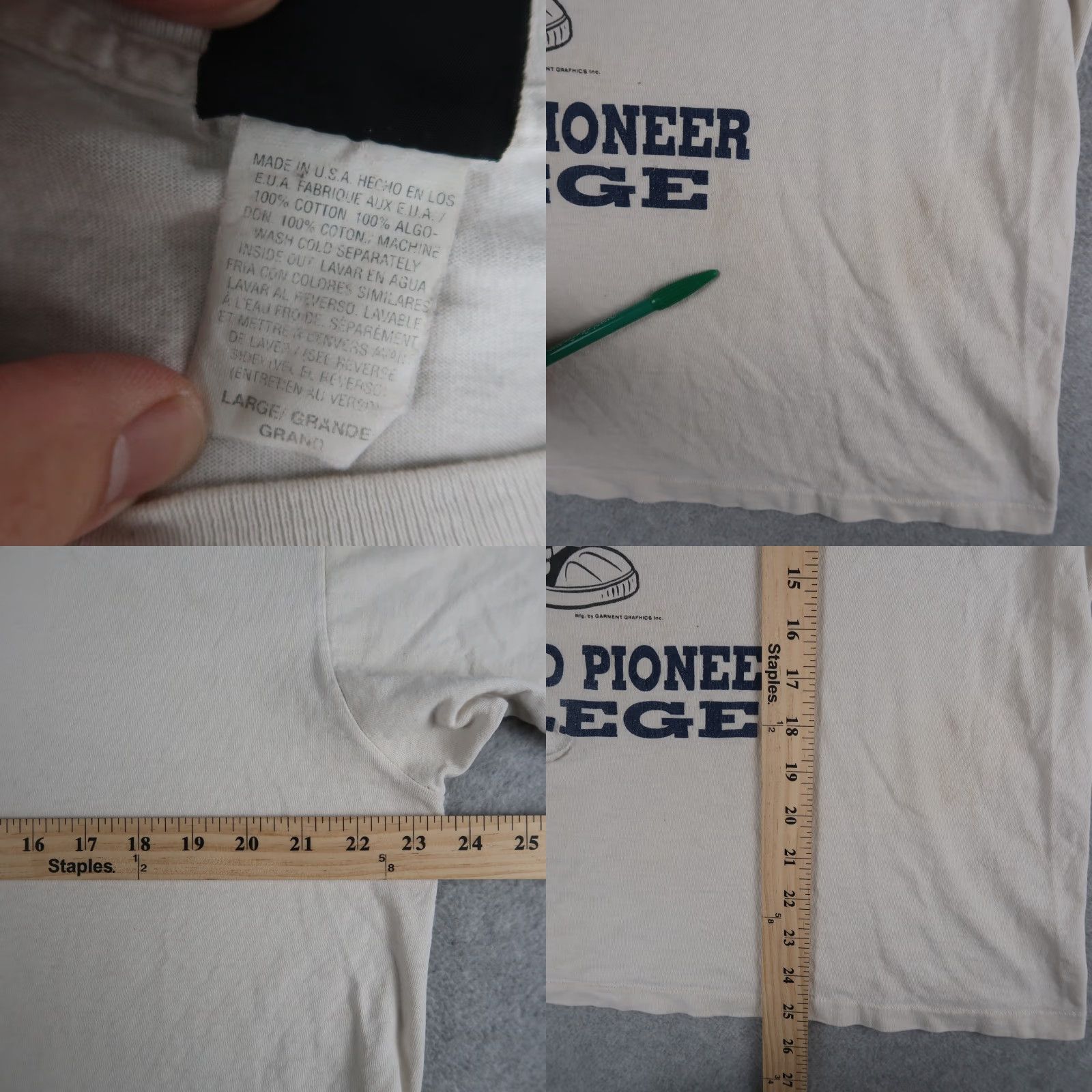 Vintage VINTAGE Garfield Northland Pioneer College T Shirt L White Men's 90s USA Made Art: Graphic Print Size US L / EU 52-54 / 3 - 9 Thumbnail