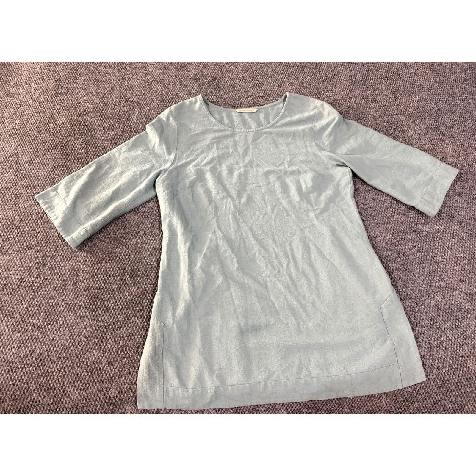 Soft Surroundings Soft Surroundings Blouse Womens M Green Round Neck 3/4 Sleeve Tunic Top Shirt Casual Spring Size M / US 6-8 / IT 42-44 - 2 Thumbnail