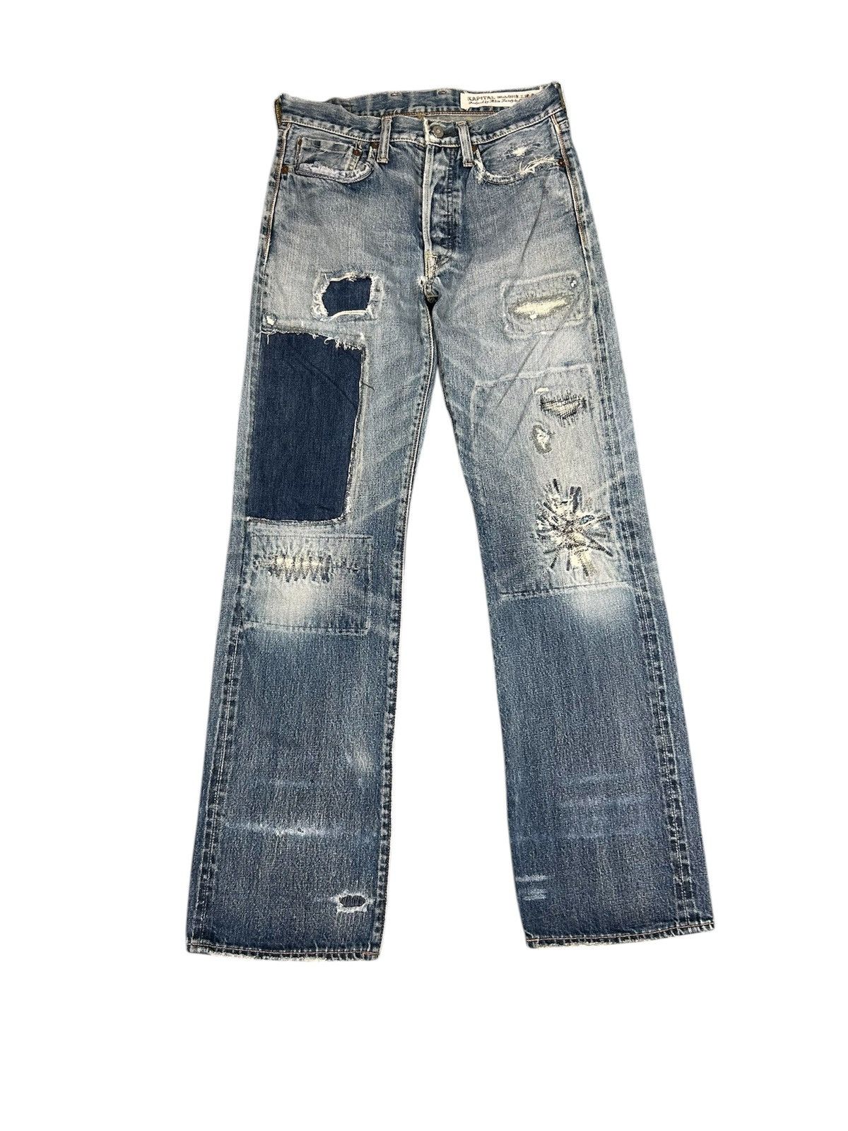 Kapital Kapital Boro Distressed Patchwork Denim Jeans Size US 30 / EU 46 - 1 Thumbnail