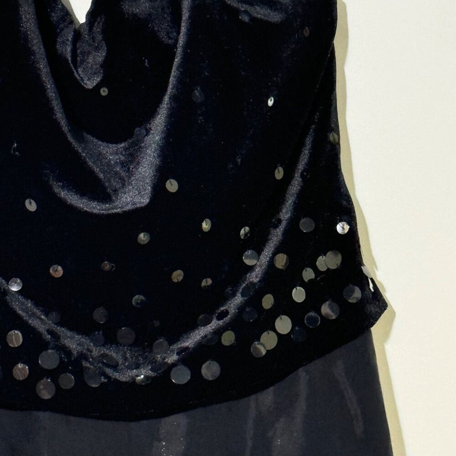 Other Scott McClintock Millennium 2000 Sequin Velvet Satin Gown 8 Size M / US 6-8 / IT 42-44 - 4 Thumbnail