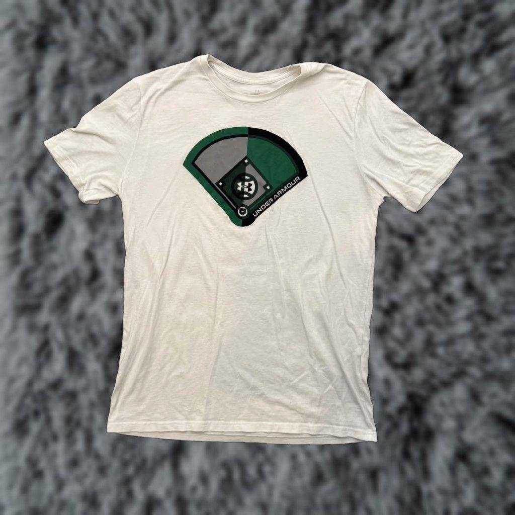 Under Armour Under Armour Shirt Mens Medium White Baseball Graphic Athletic Casual Size US M / EU 48-50 / 2 - 1 Thumbnail