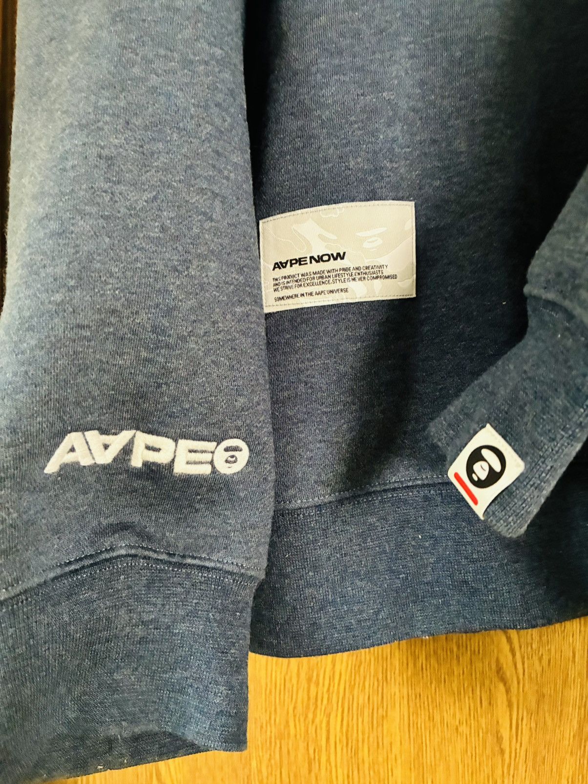 Aape AAPE by A Bathing Ape Moonface Logo Sweatshirt Navy Size L Size US L / EU 52-54 / 3 - 5 Thumbnail