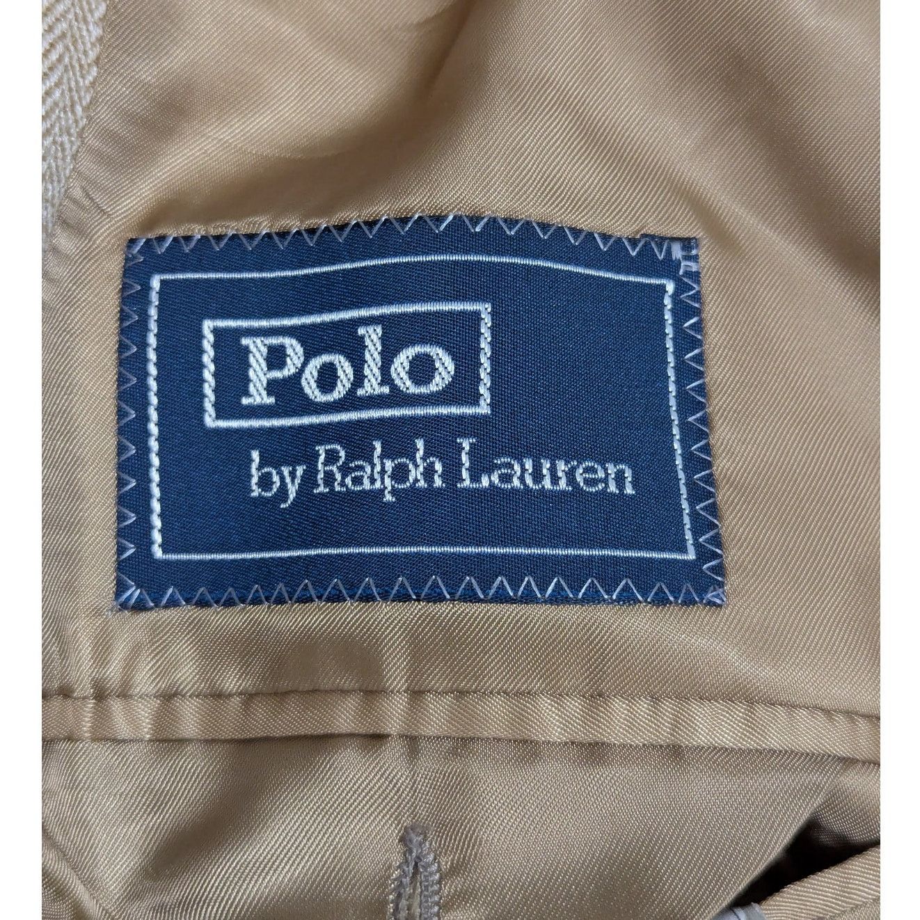 Polo Ralph Lauren × Ralph Lauren × Vintage Vintage Polo Ralph Lauren Silk Flax Blazer Suit Jacket Tan Size 44R - 6 Thumbnail