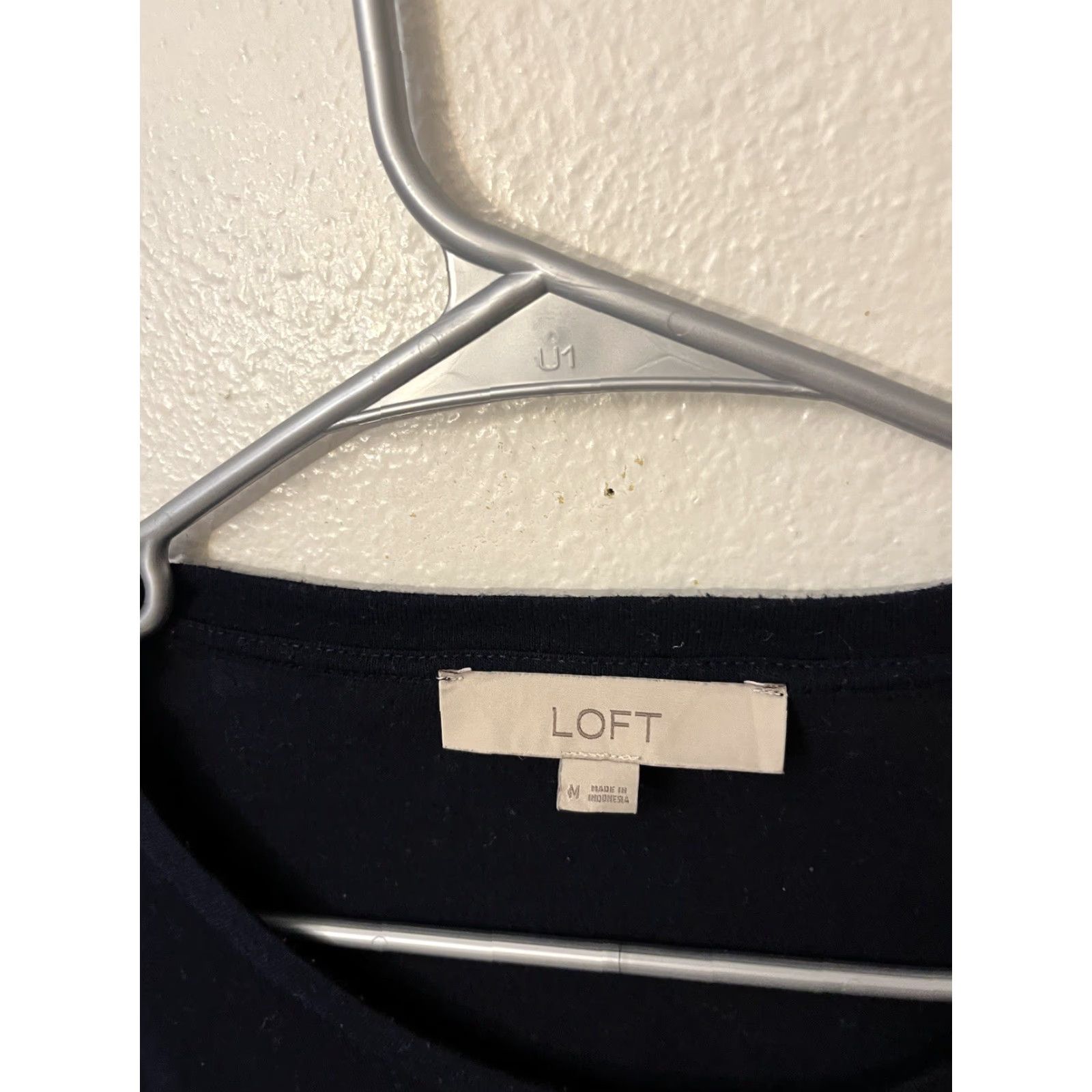Loft LOFT LOFT Women's Sweater Round Neck Long Sleeve Navy Blue Floral Mixed Media Pullover M Women, Blue, 90s? Size M / US 6-8 / IT 42-44 - 2 Thumbnail