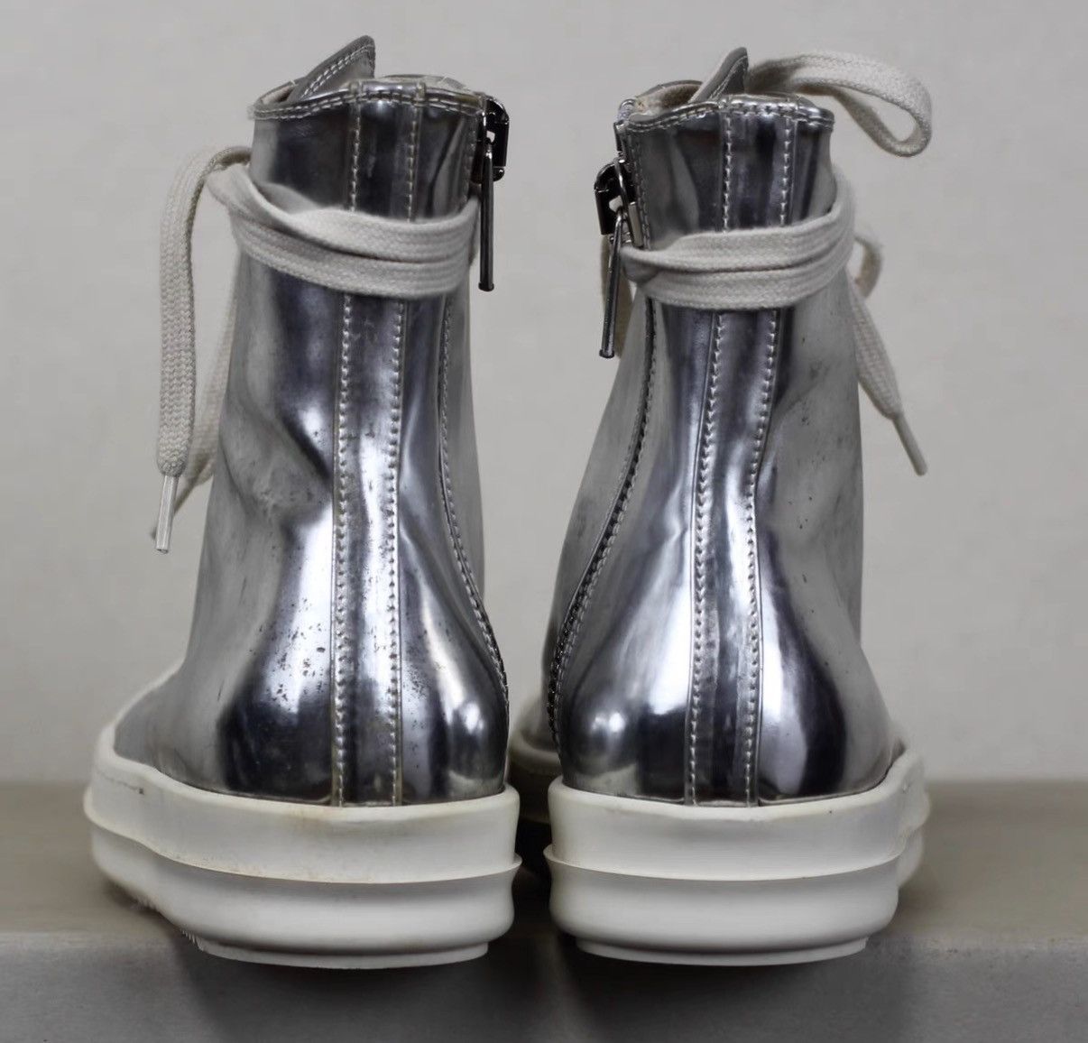 Rick Owens Rick Owens DRKSHDW Mirror Metallic High-Top Sneakers Size US 5 / IT 35 - 5 Thumbnail