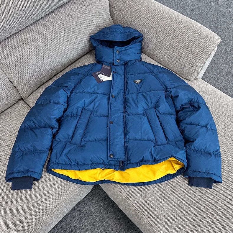 Prada SS24 Logo Hooded Down Jacket - dmc