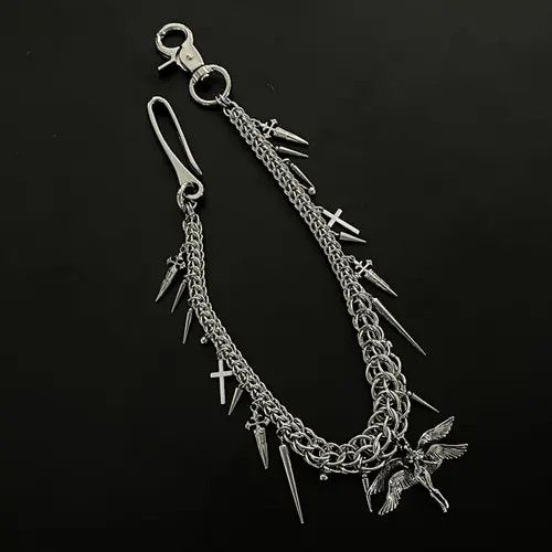 Jewelry Gothic Silver Wallet Chain Size ONE SIZE - 4 Thumbnail