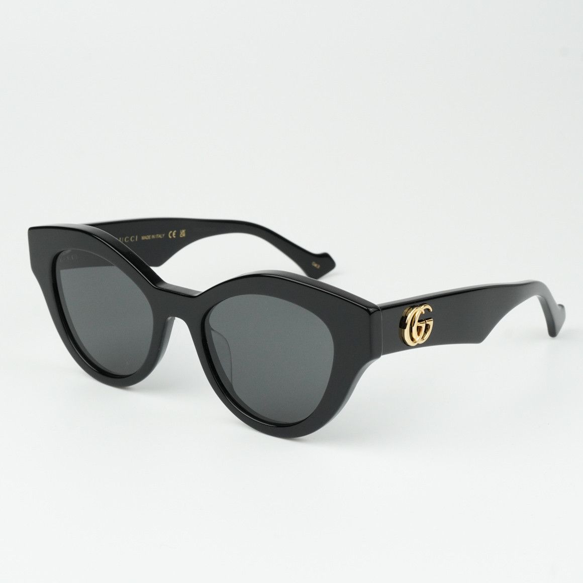 Gucci NEW Gucci GG0957S 002 Black Grey Unisex Oval Sunglasses Size ONE SIZE - 4 Thumbnail