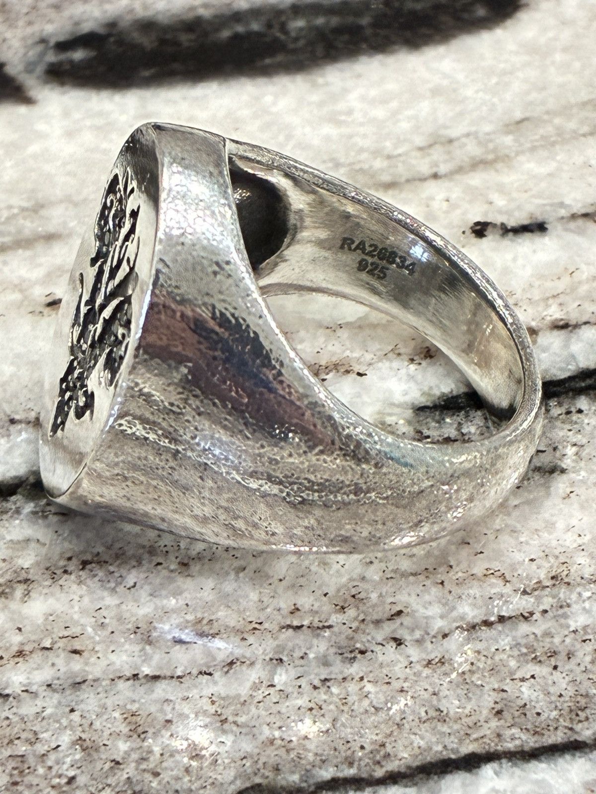 John Varvatos 25 Anniversary Sterling Silver Ring with diamonds Size ONE SIZE - 10 Thumbnail