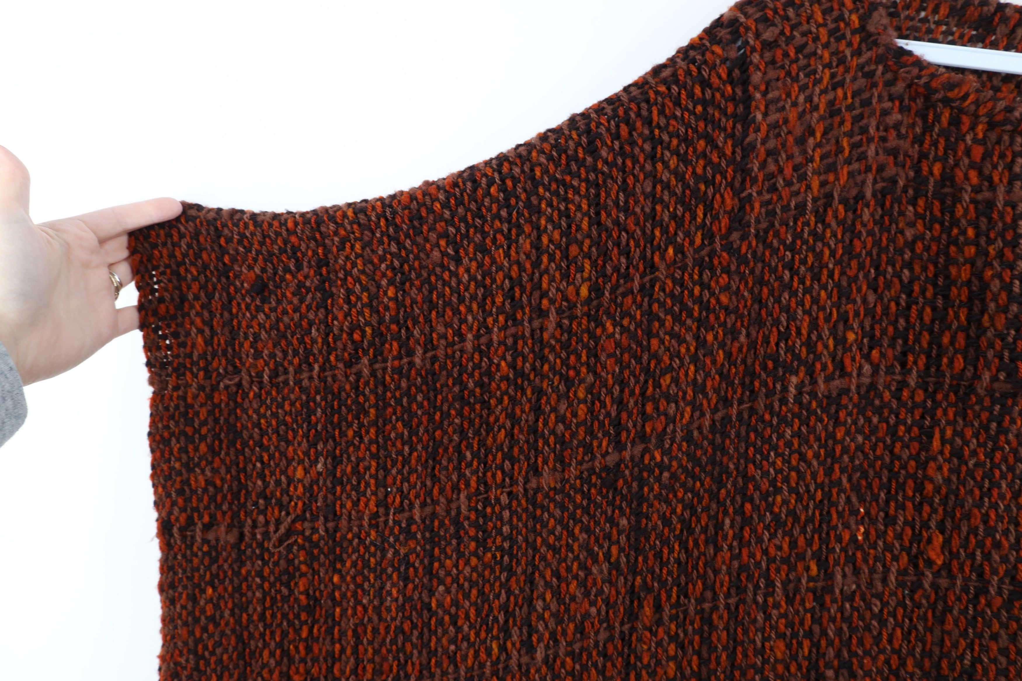 Vintage Vintage 60s Boho Chic Crochet Wool Festival Poncho Sweater Size ONE SIZE - 6 Thumbnail