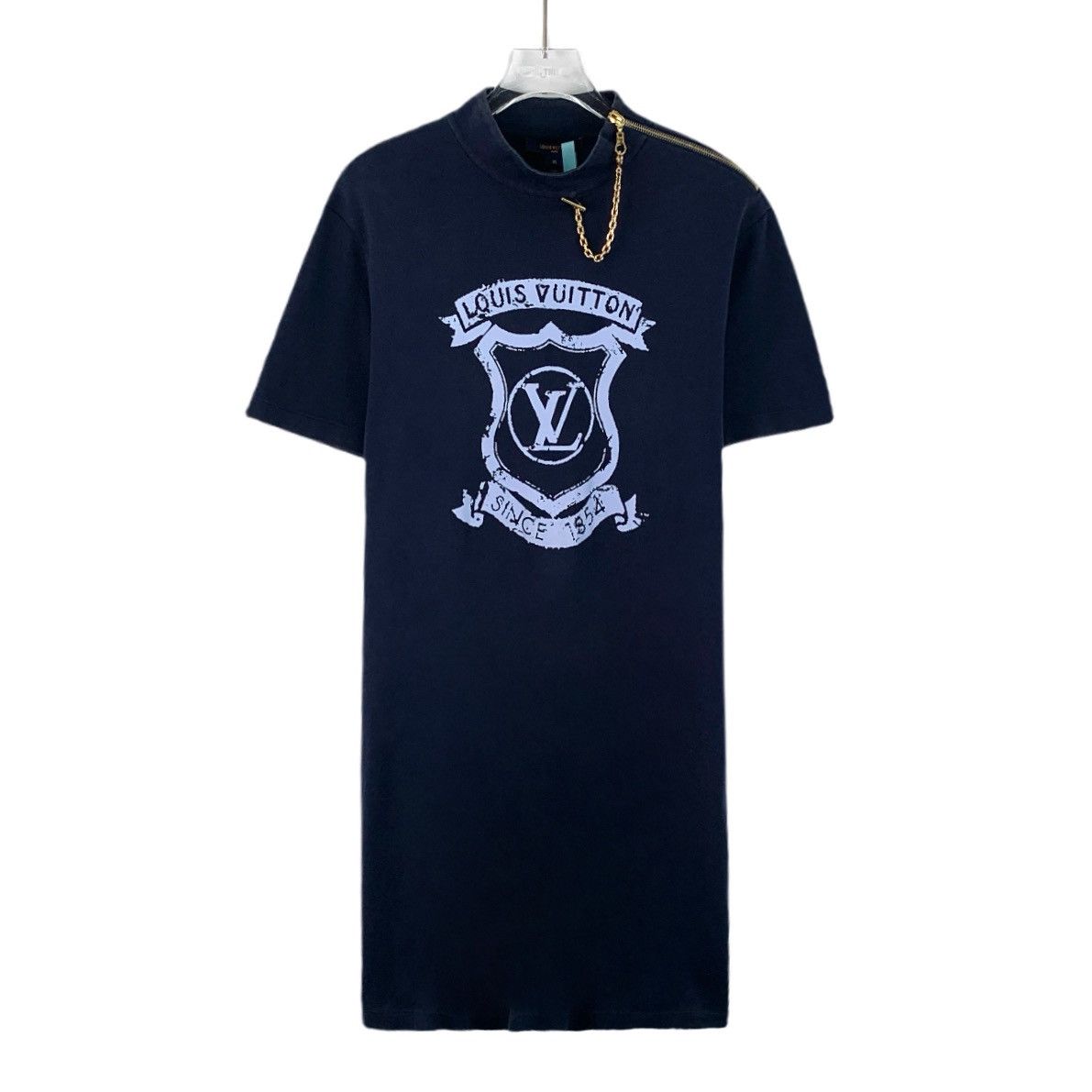 Louis Vuitton Louis Vuitton Navy Logo Print Cotton Short Sleeve Dress Size XL / US 12-14 / IT 48-50 - 1 Thumbnail