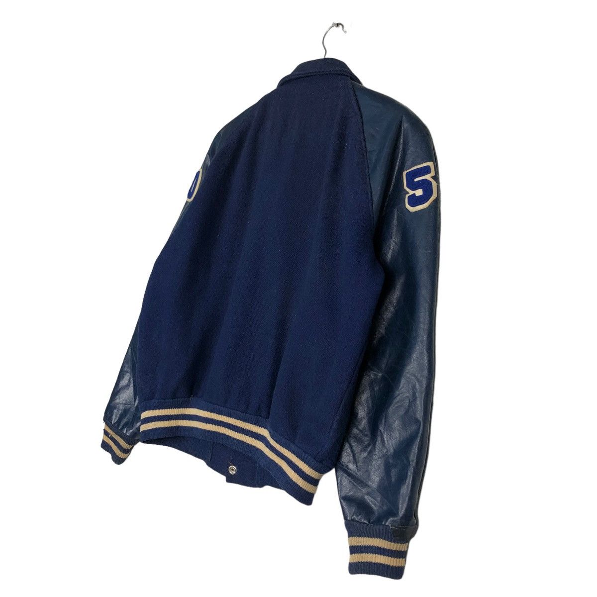 Toyo Enterprises VINTAGE LEATHER VARSITY JACKET JUMPER BIG LOGO USA Size US M / EU 48-50 / 2 - 10 Thumbnail