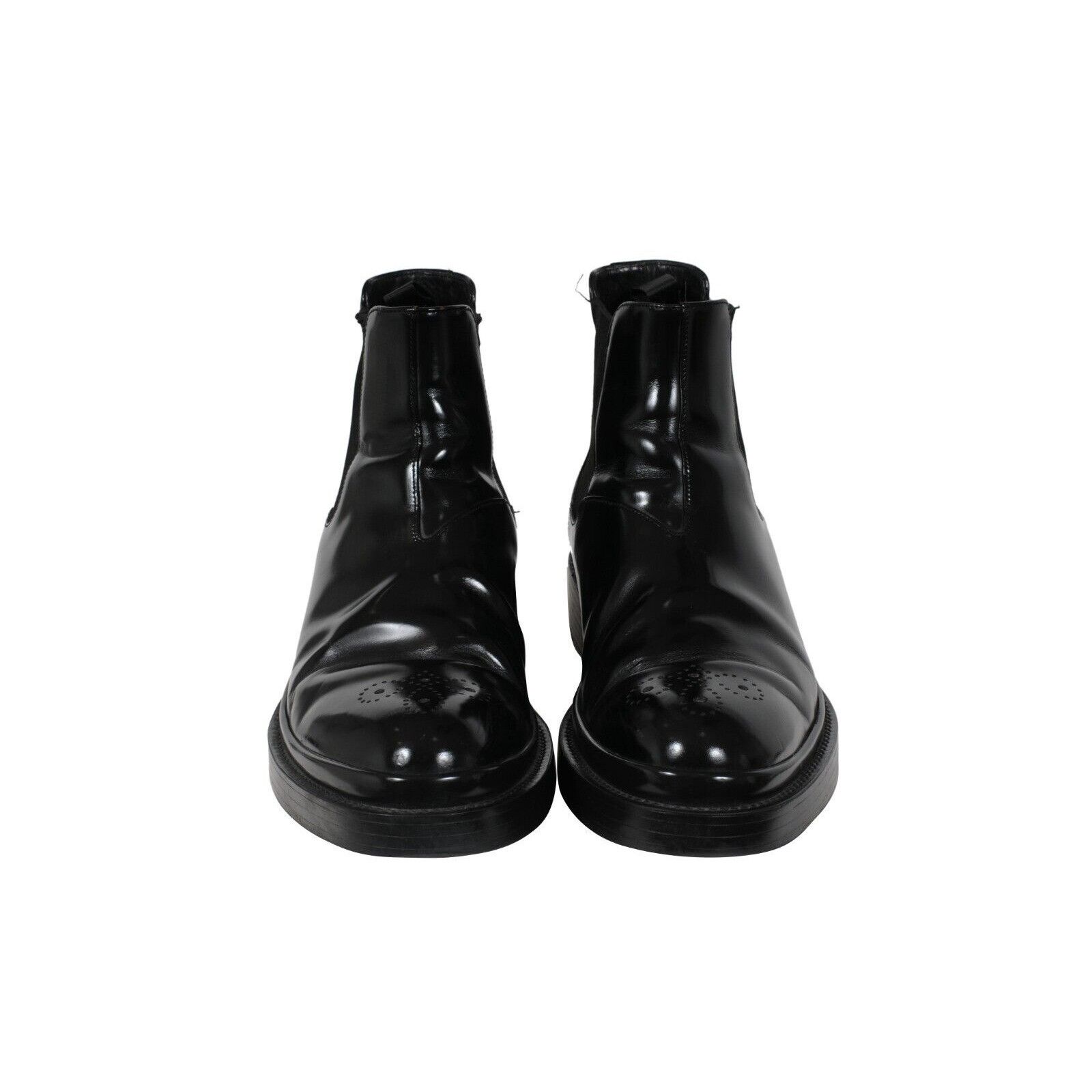 Prada Oxford Ankle Boots Medallion Black - 02166 Size US 9.5 / EU 42-43 - 2 Thumbnail