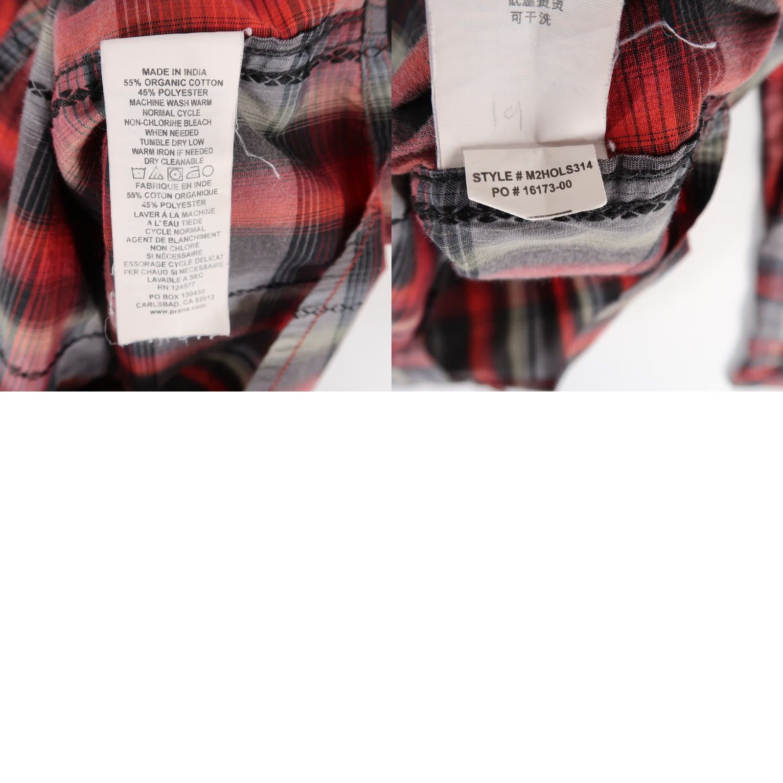 Prana Prana Holstad Shirt Mens M Red Plaid Long Sleeve Snap Front Western Yoke Size US M / EU 48-50 / 2 - 8 Thumbnail