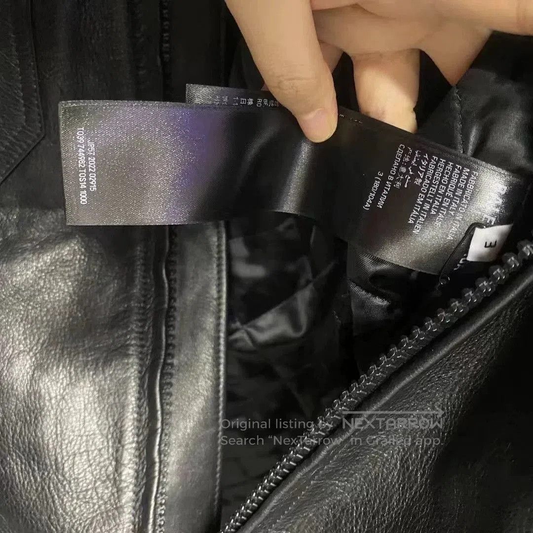 Balenciaga Balenciaga Black Logo Reflective Stripes Leather Jacket. Size US L / EU 52-54 / 3 - 3 Thumbnail