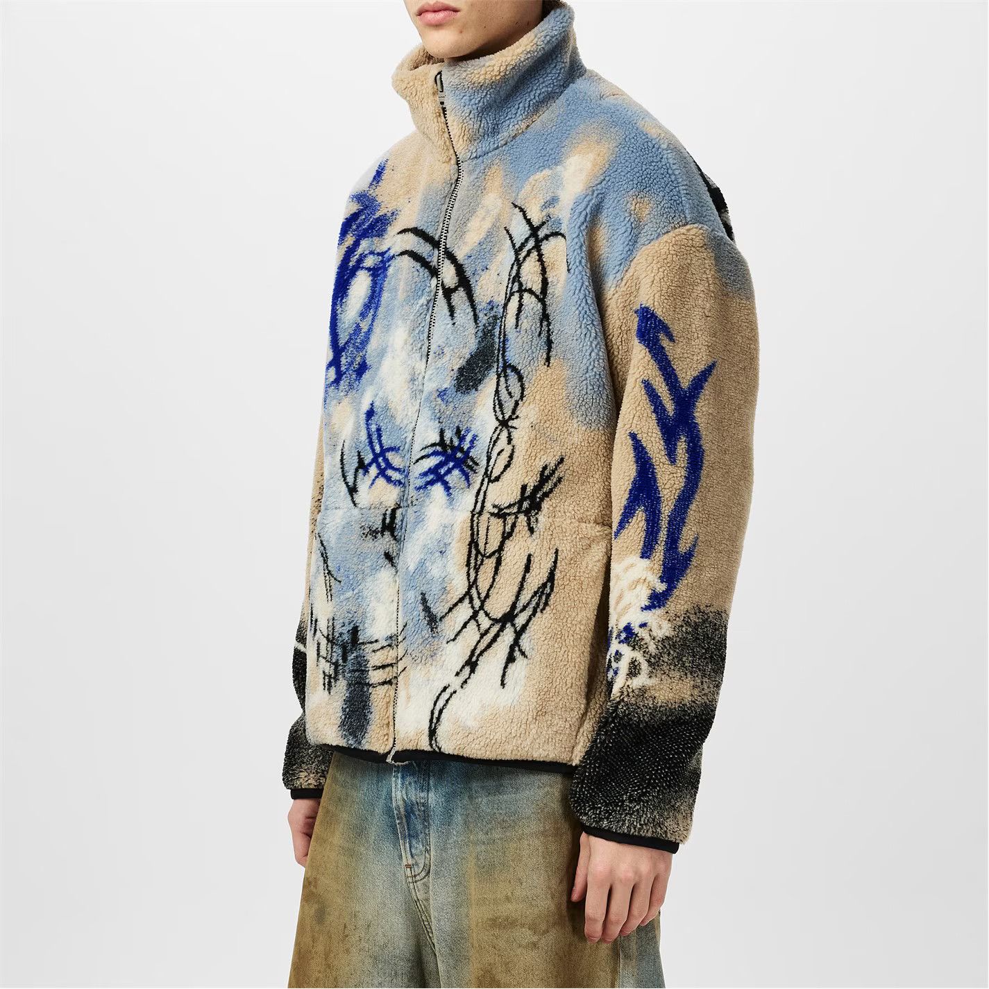 Acne Studios o1g2r1mq0825 Teddy Jacquard Jacket in Multicolor Size US M / EU 48-50 / 2 - 4 Thumbnail
