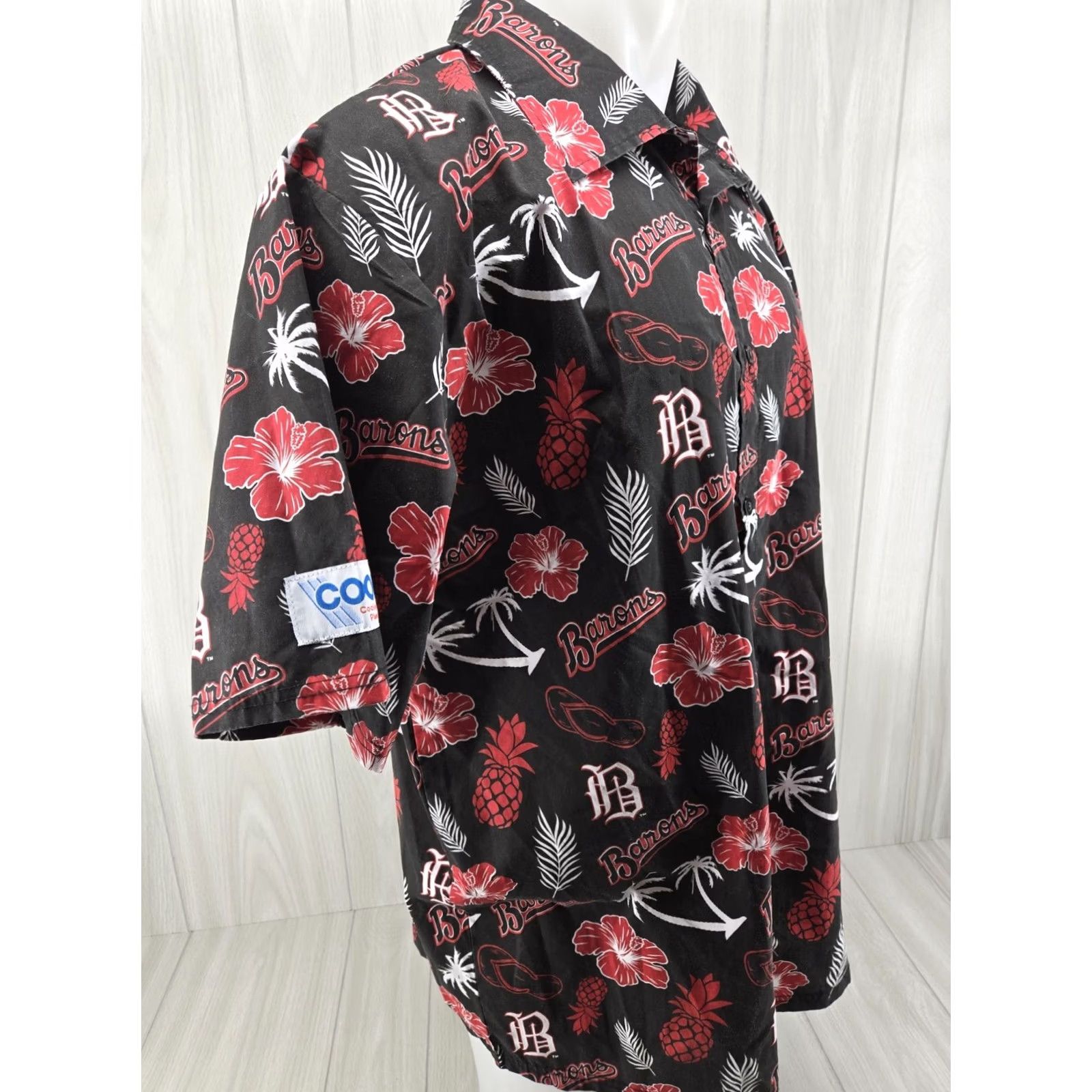 Vintage VINTAGE Birmingham Barons Hawaiian AOP Promo Button Up Shirt Size XL Success Brands Size US XL / EU 56 / 4 - 5 Thumbnail