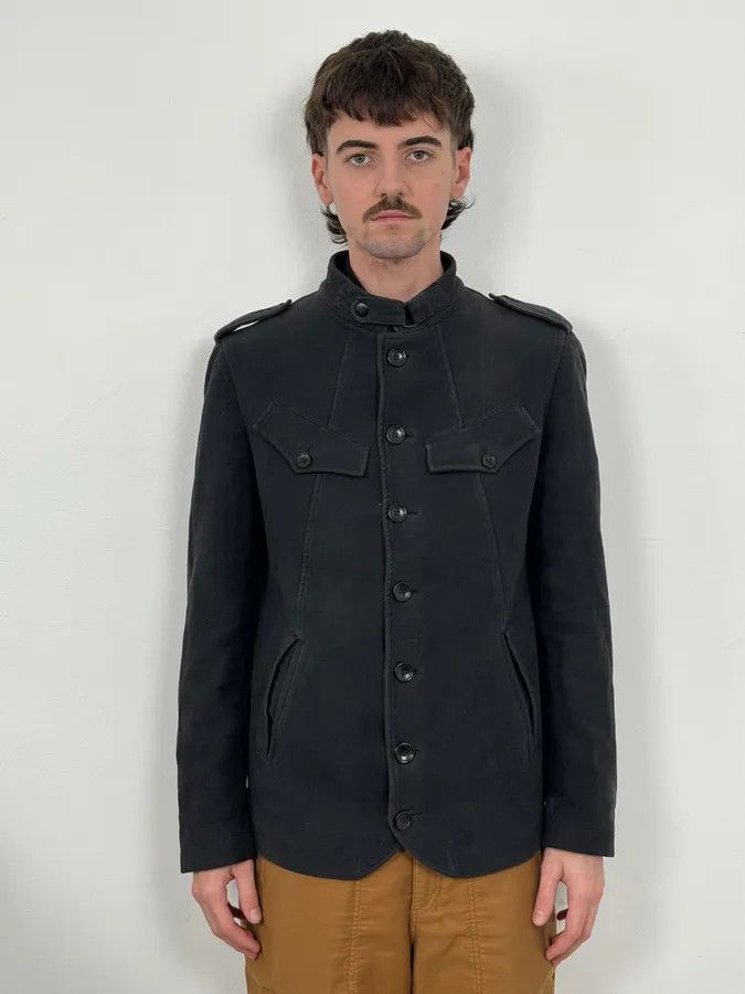 Daniele Alessandrini 2000s Daniele Alessandrini Black Officer Buttoned Jacket Size 42R - 1 Thumbnail