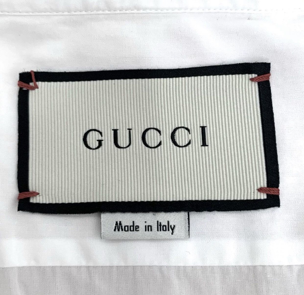 Gucci Gucci logo embroidered lapel white cotton long sleeved shirt Size US M / EU 48-50 / 2 - 5 Thumbnail