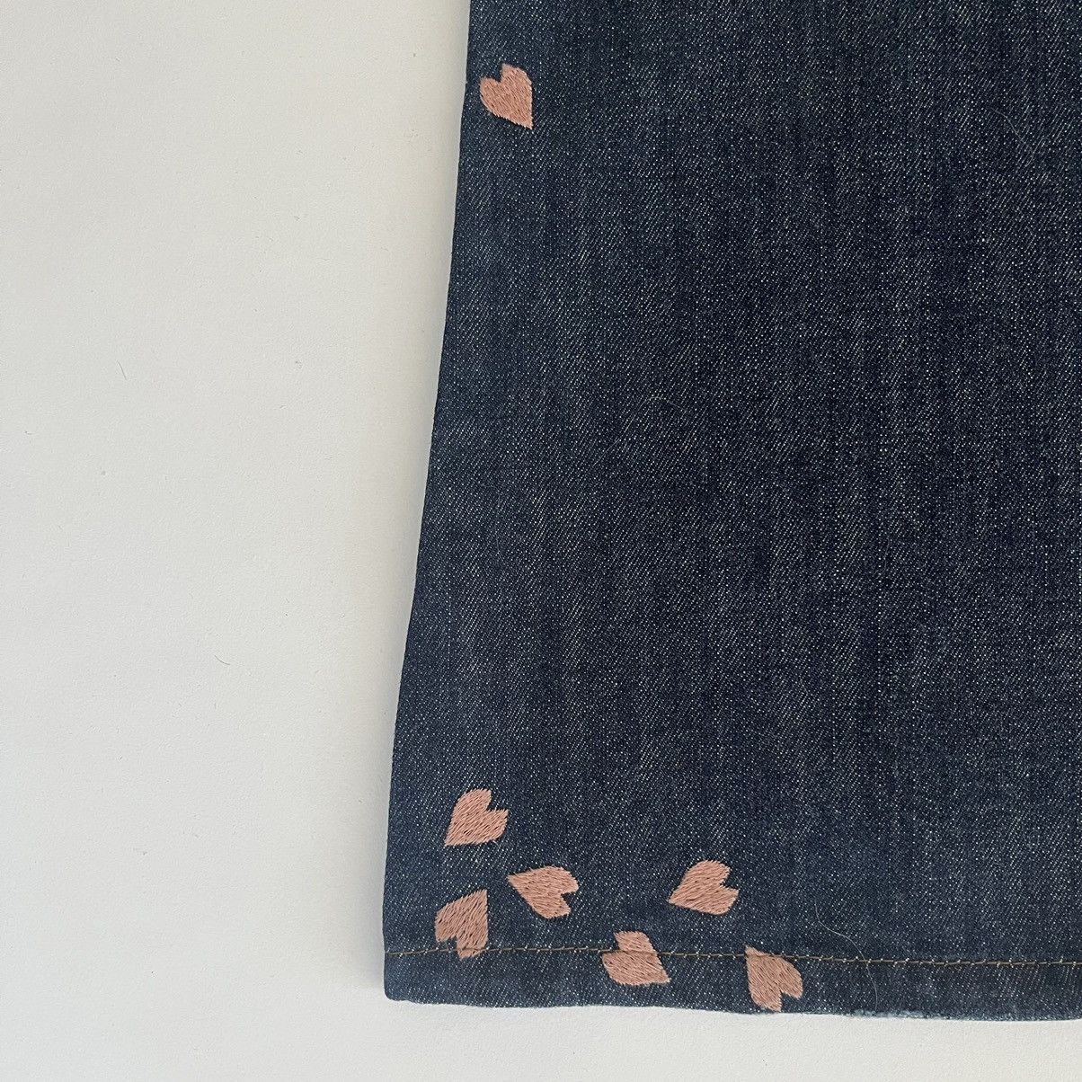 Japanese Brand Veronica by Led Rechwe Heart Embroidered Flared Jeans Size 29" - 6 Thumbnail