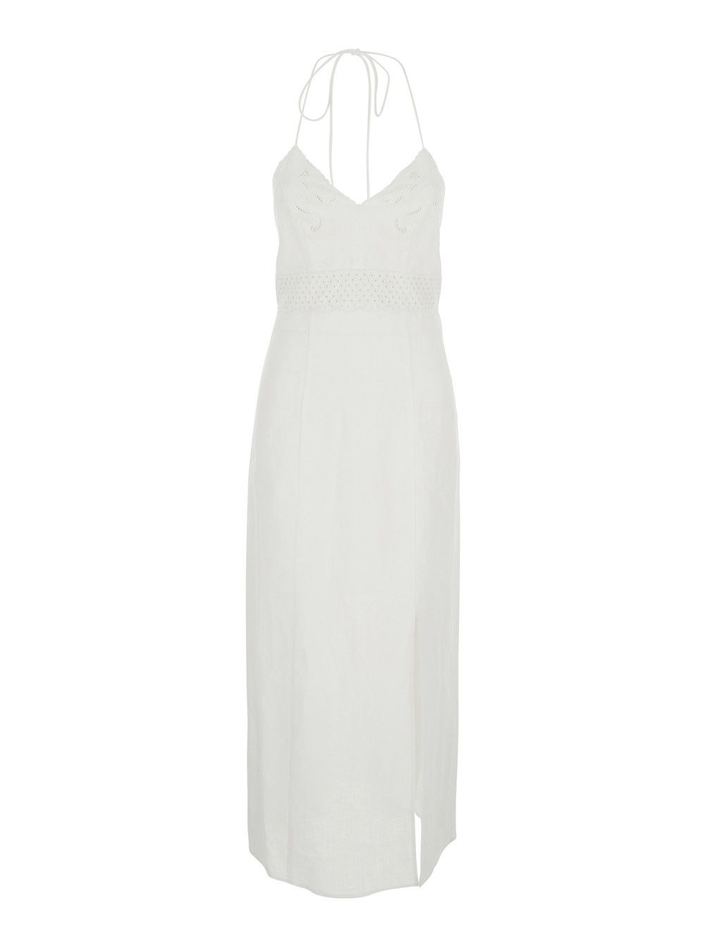 TWINSET Dress 'EMBROIDERY' White with Detailed Embroidery in Linen Women Size M / US 6-8 / IT 42-44 - 1 Thumbnail