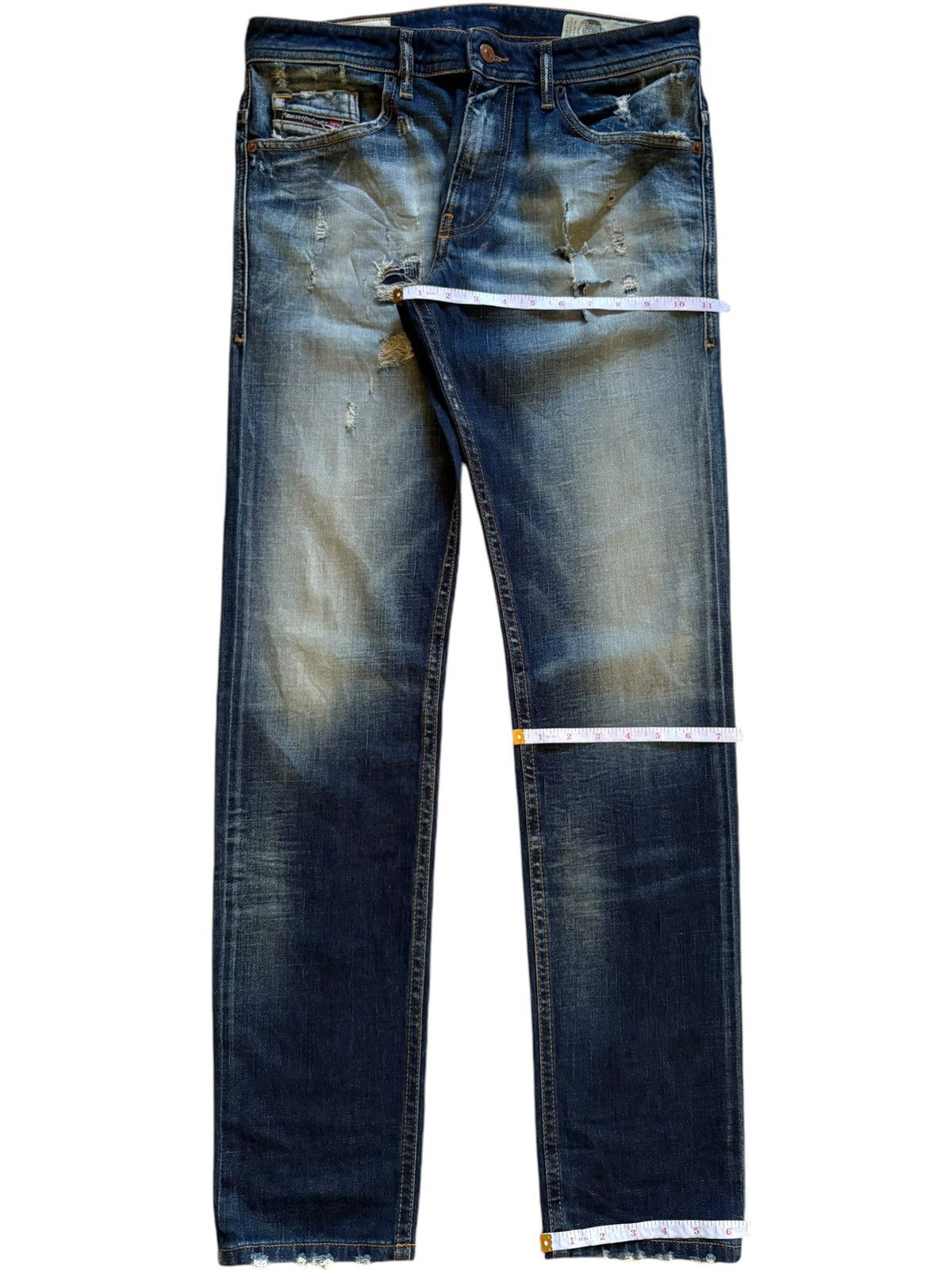 Diesel × Diesel Black Gold Vintage Italy Diesel Thommer Faded Rusty Wash Distress Jeans Size US 32 / EU 48 - 18 Thumbnail