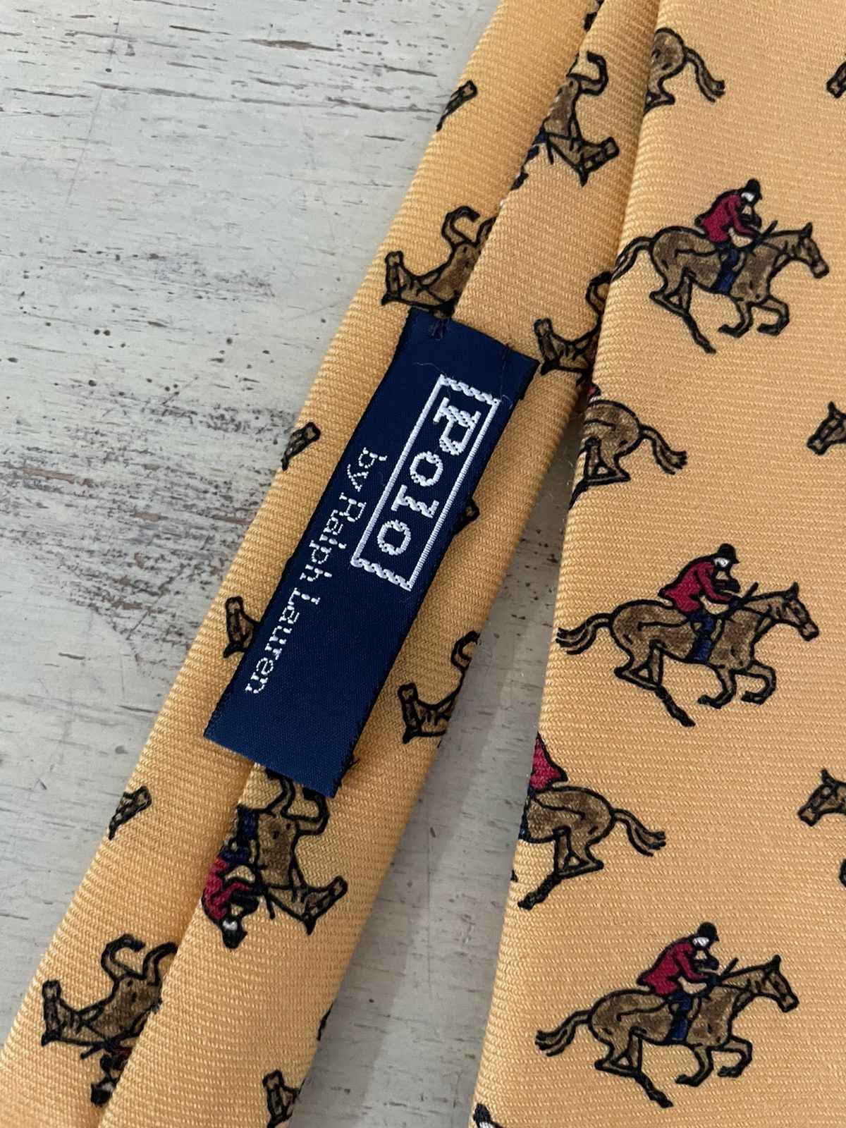 Polo Ralph Lauren × Vintage Equestrian Print Wool Tie Size ONE SIZE - 4 Thumbnail