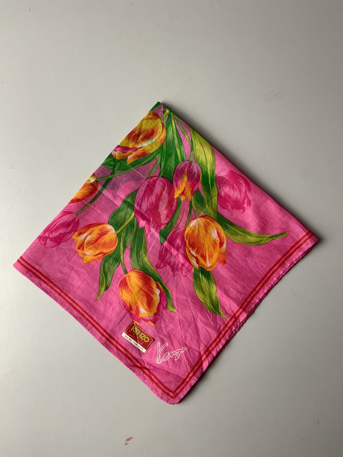 Kenzo Kenzo Paris Flower Art Bandana Handkerchief Size ONE SIZE - 3 Thumbnail
