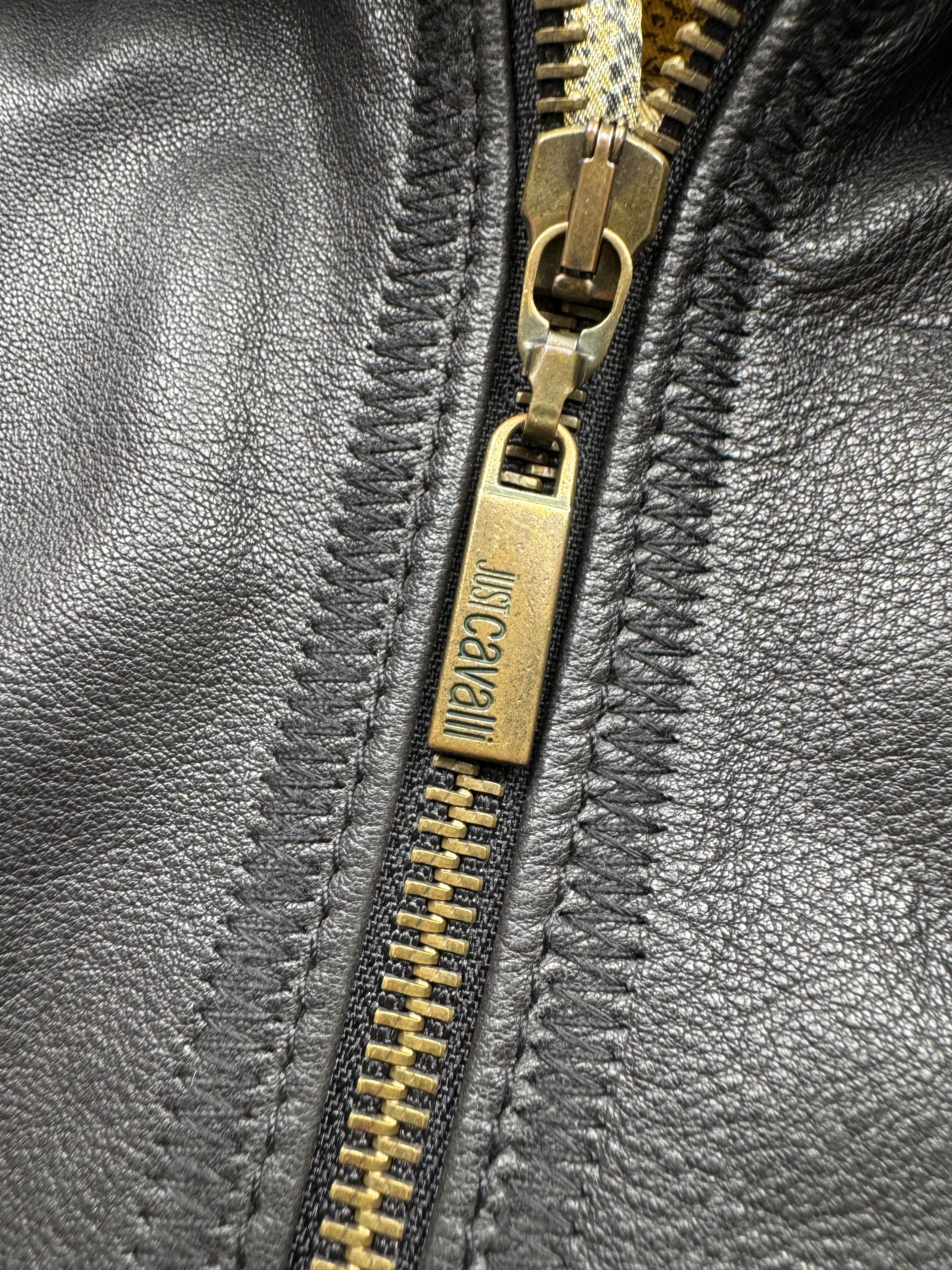Just Cavalli × Roberto Cavalli × Vintage Just Cavalli Vintage Zipped Leather Jacket Size M / US 6-8 / IT 42-44 - 4 Thumbnail