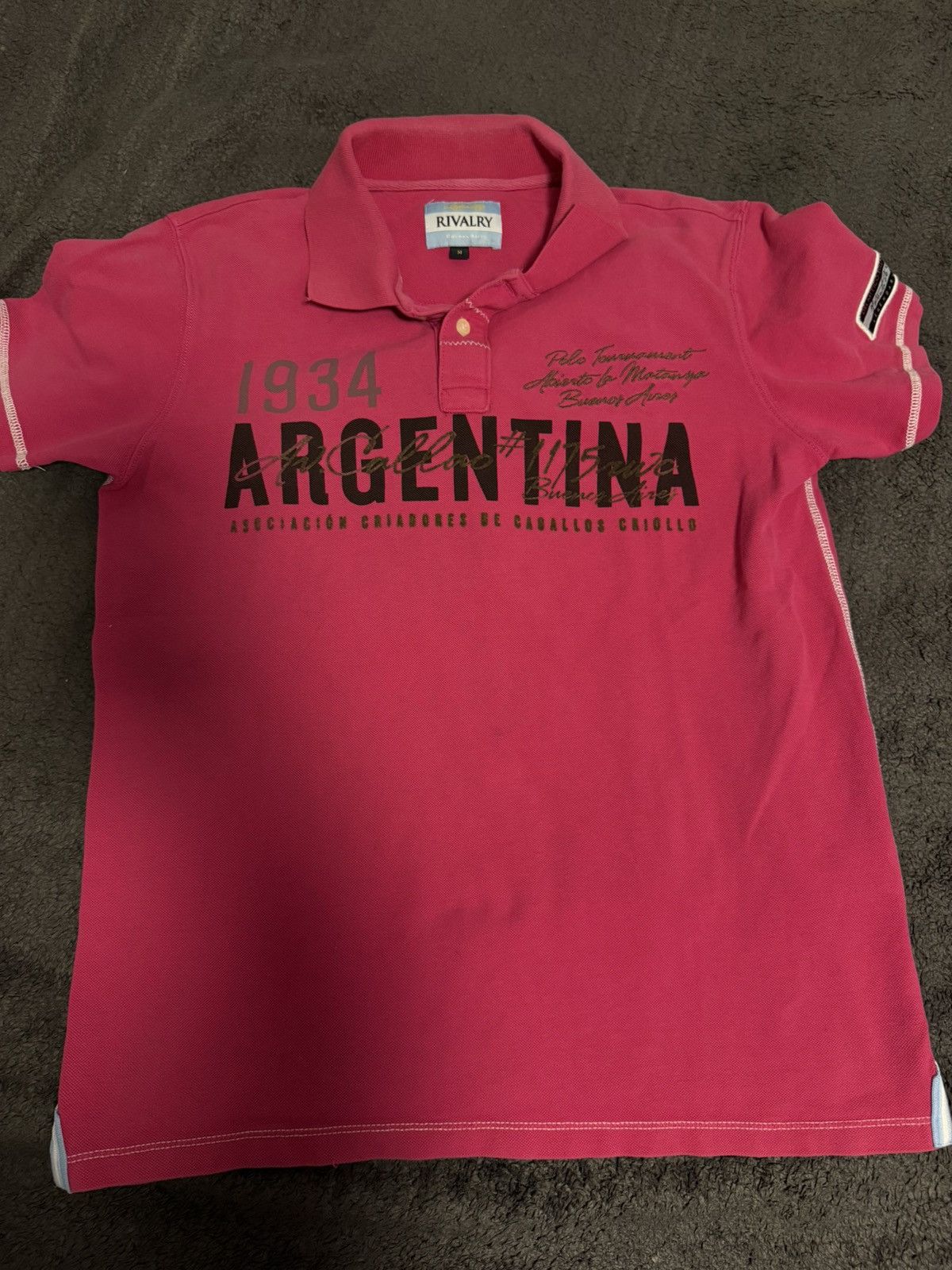 Vintage vintage pink polo rivalry argentina pasha style trikot Size US M / EU 48-50 / 2 - 4 Thumbnail