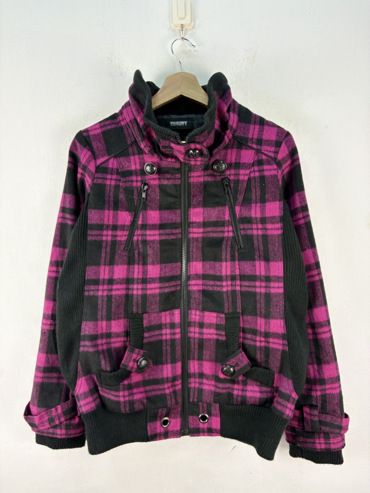 If Six Was Nine Vintage Trusty Wool Tactical Jacket Checked Punk Size US M / EU 48-50 / 2 - 2 Thumbnail