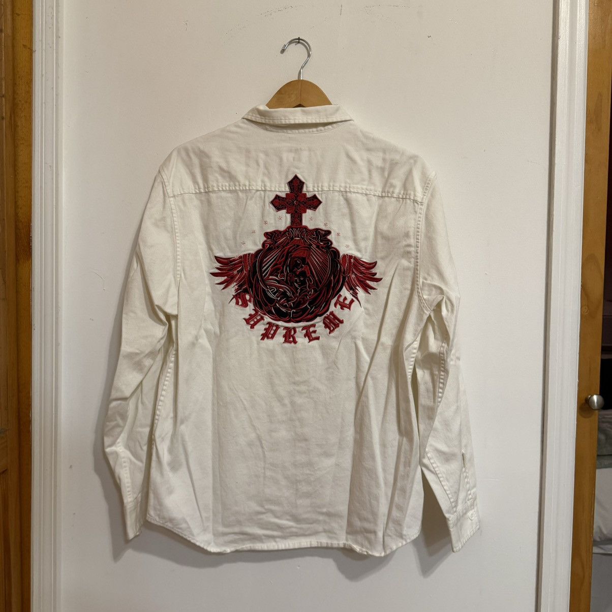 Supreme Supreme Virgin Mary Work Shirt | Grailed