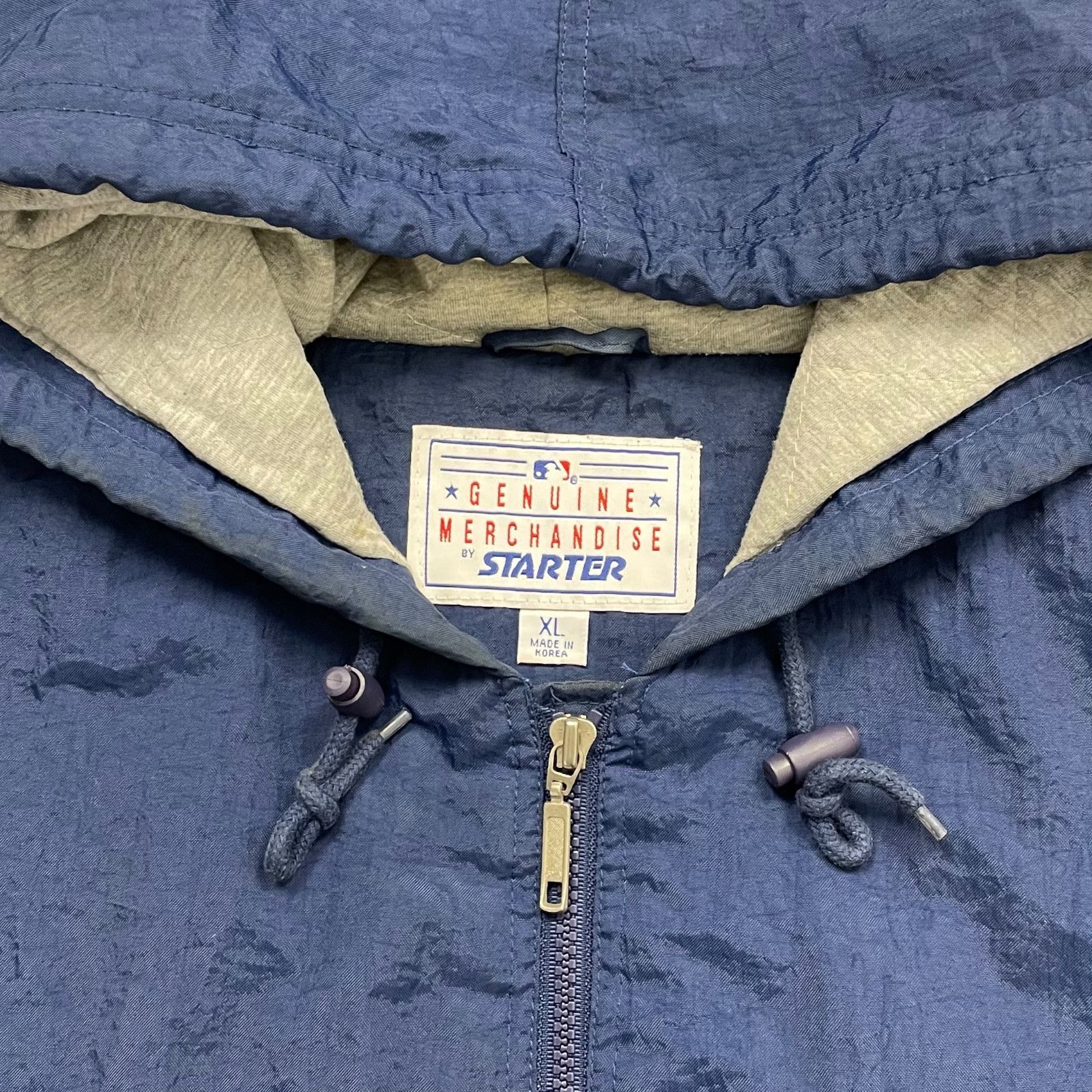 MLB VTG 90s NEW YORK YANKEES HOODED STARTER QUILT LINING JACKET Size US XL / EU 56 / 4 - 7 Thumbnail