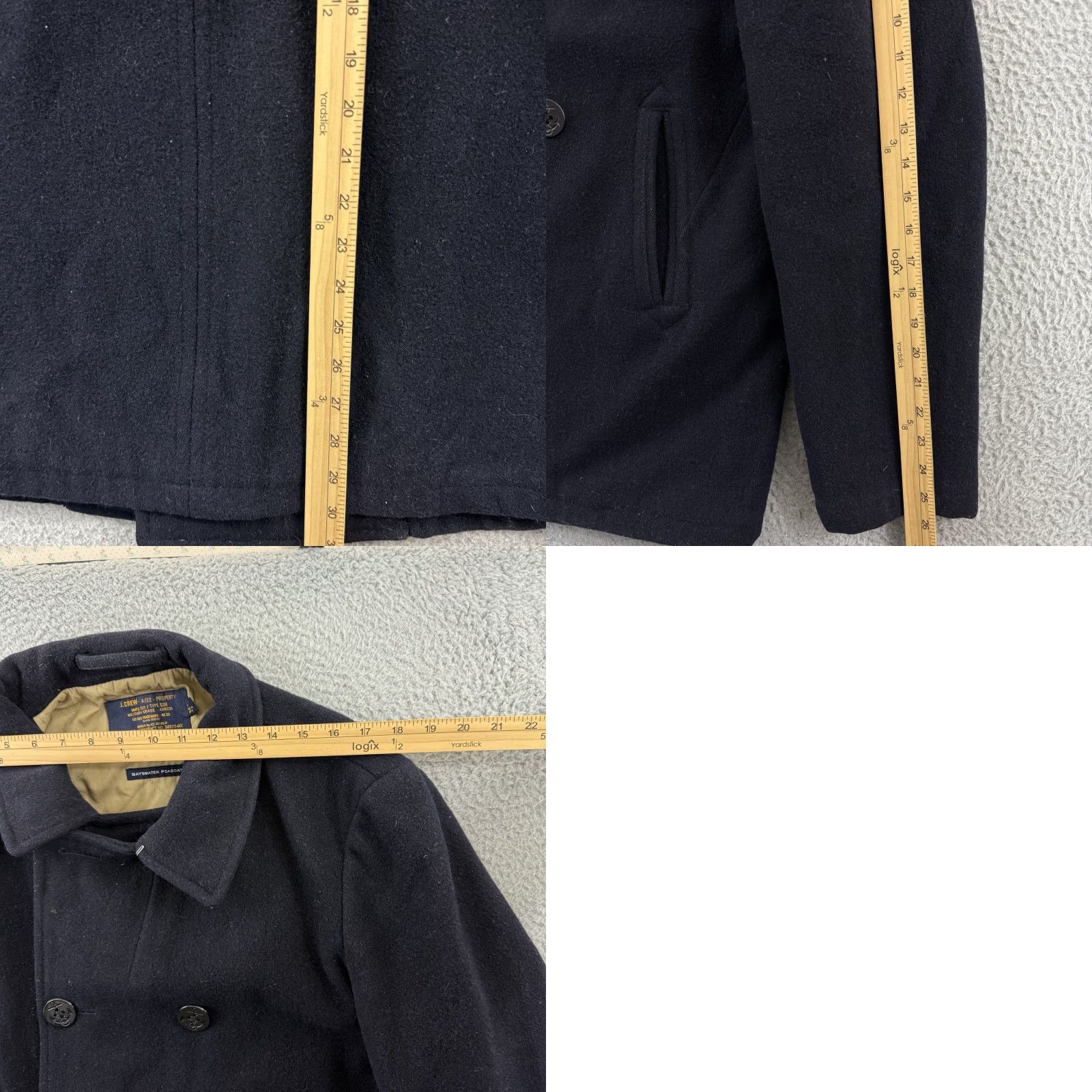 J.Crew J.Crew Bayswater Peacoat Mens Large Stadium Cloth Wool Thinsulate Military Coat Jacket/Coat Size US L / EU 52-54 / 3 - 9 Thumbnail
