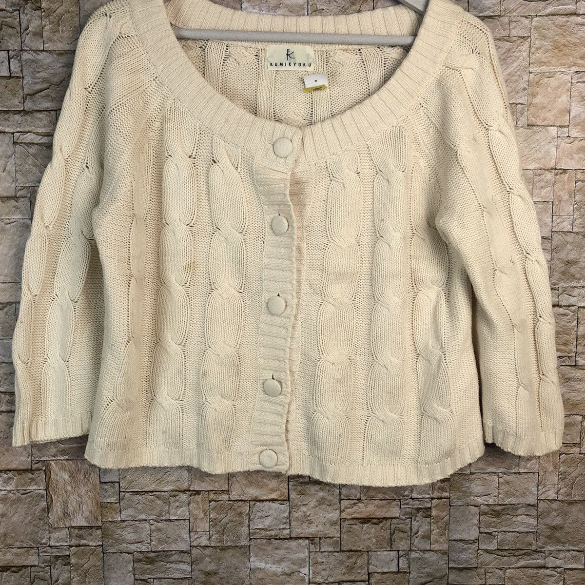 Homespun Knitwear × Japanese Brand × Vintage Kumik Yoko vintage Cream Knitwear #A901 Size S / US 4 / IT 40 - 6 Thumbnail