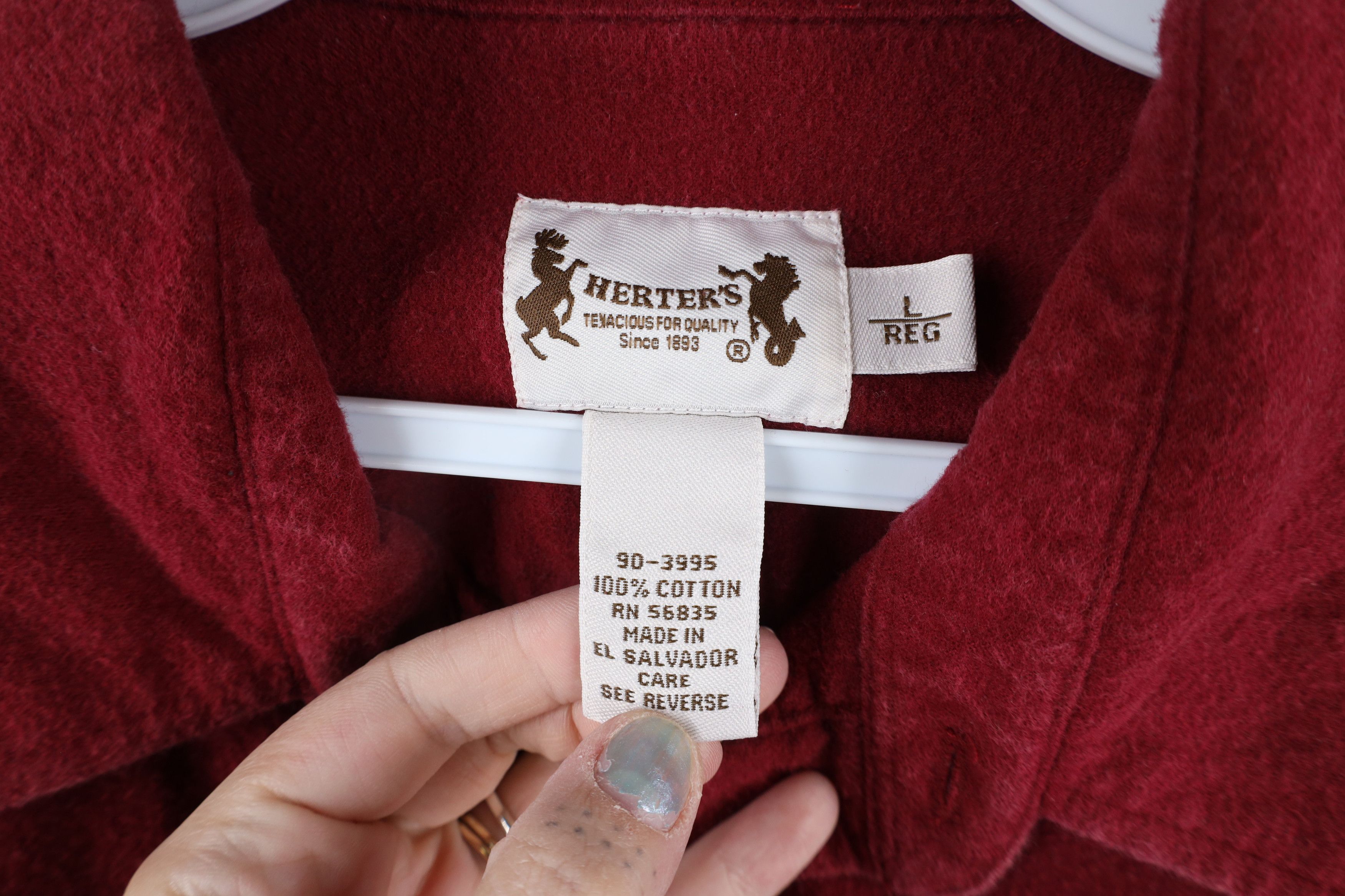 Vintage Vintage 90s Streetwear Chamois Cloth Button Shirt Red Size US L / EU 52-54 / 3 - 6 Thumbnail