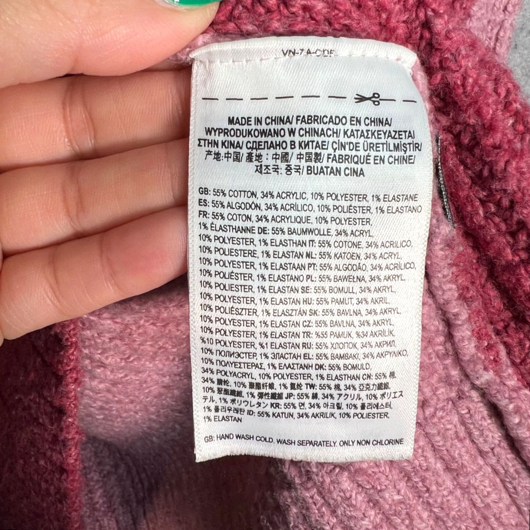 Vans Vans Womens XS Cropped Two-Tone Pink Ribbed Knit Sweater Pullover Size XS / US 0-2 / IT 36-38 - 4 Thumbnail